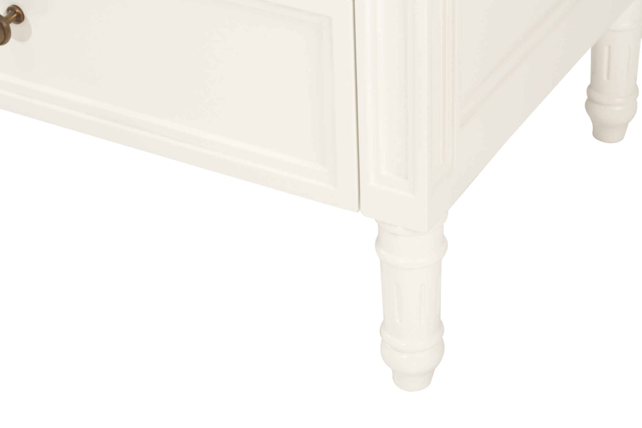 Hamilton Bedside Table - 3 Drawer - White - 70cm - Image 7