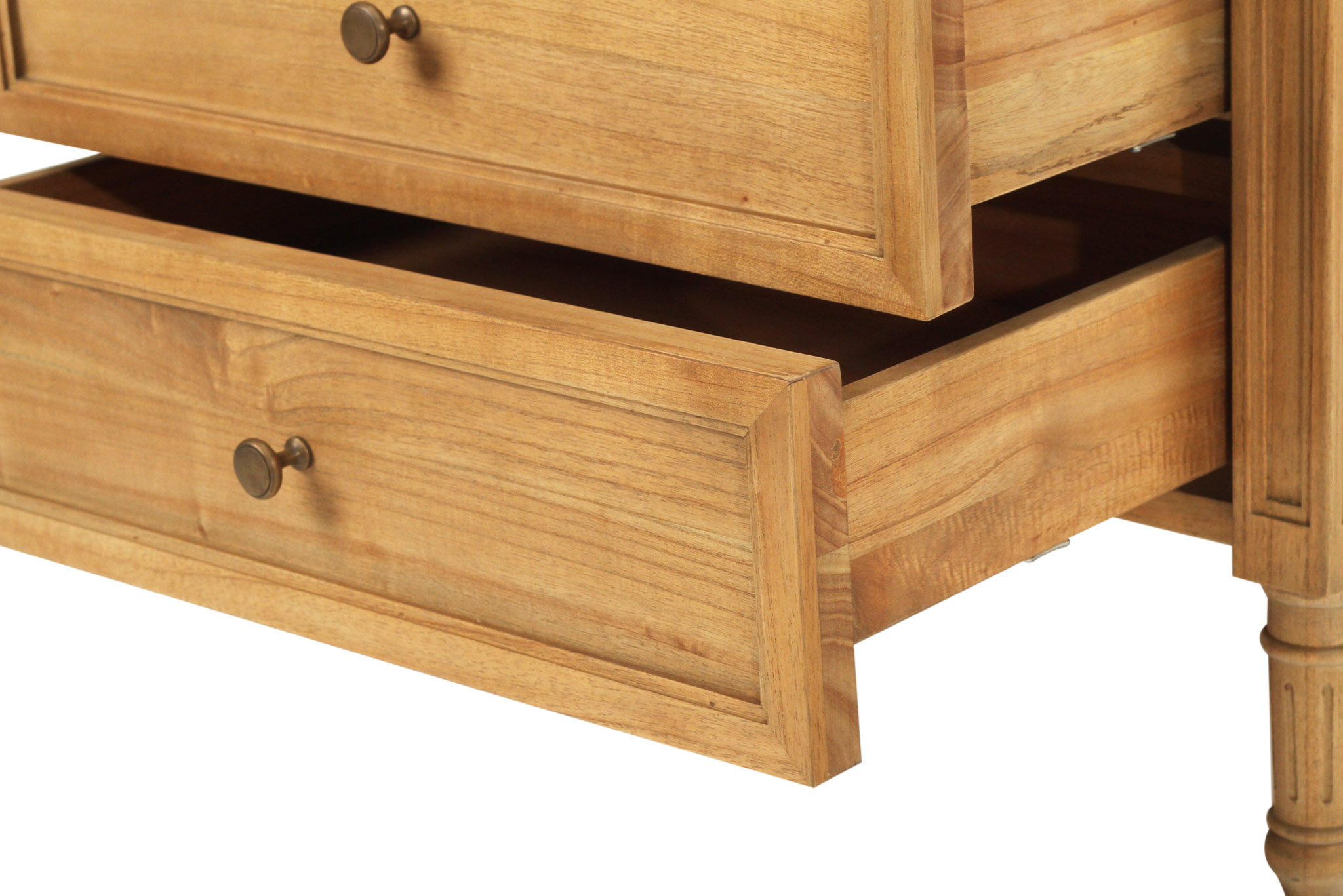 Hamilton Bedside Table - 3 Drawer - Weathered Oak - 70cm - Image 9