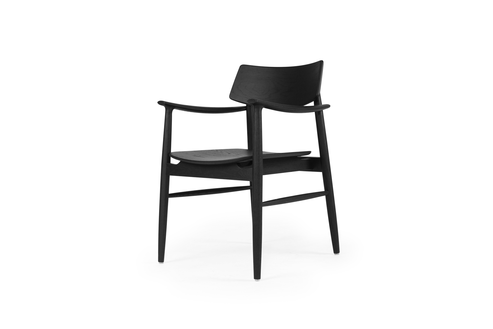 Harlow Dining Armchair - Black with Timber Seat