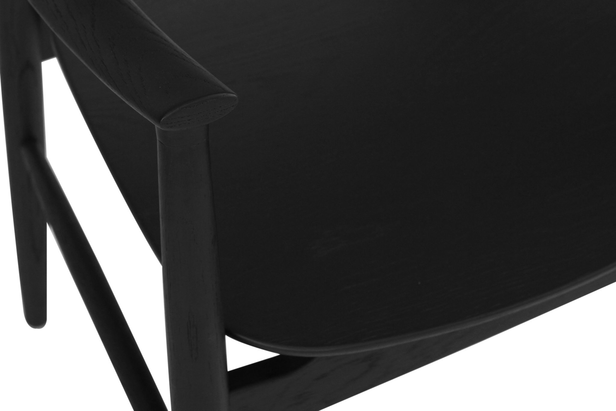 Harlow Dining Armchair - Black with Timber Seat - Image 10