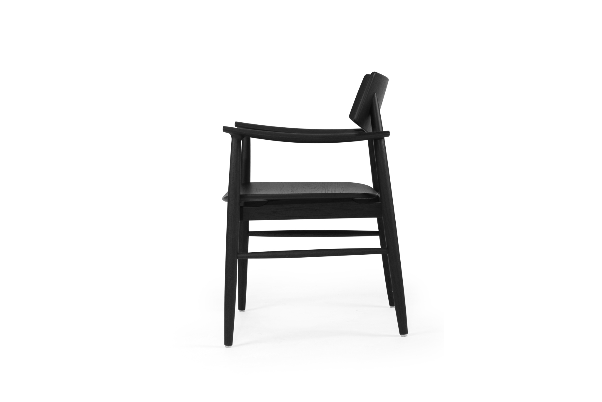 Harlow Dining Armchair - Black with Timber Seat - Image 5