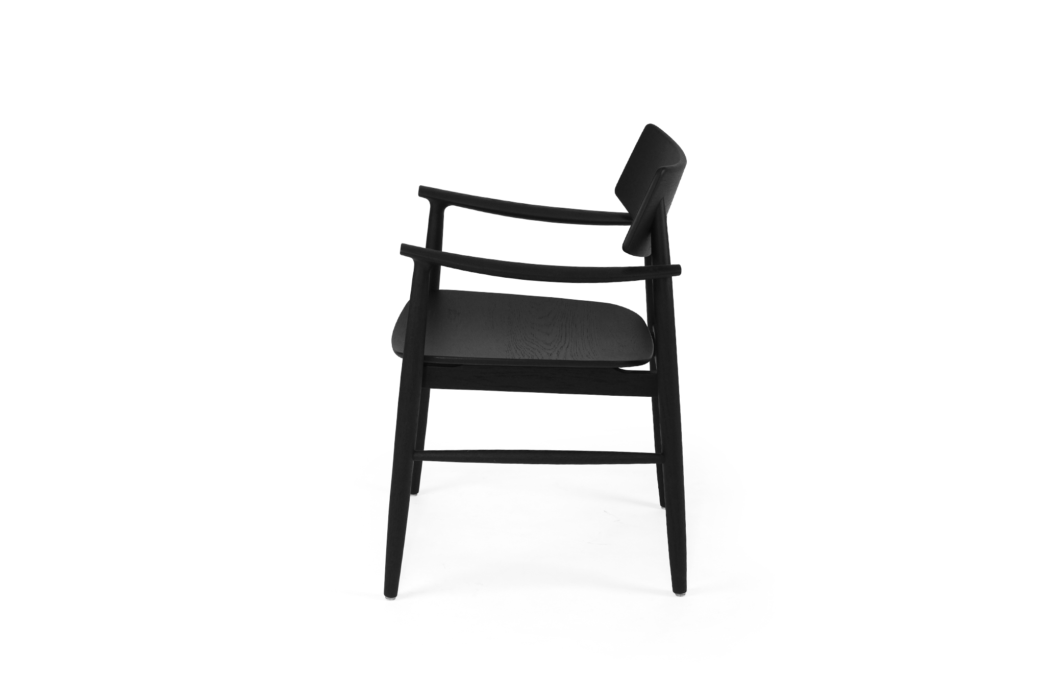 Harlow Dining Armchair - Black with Timber Seat - Image 6