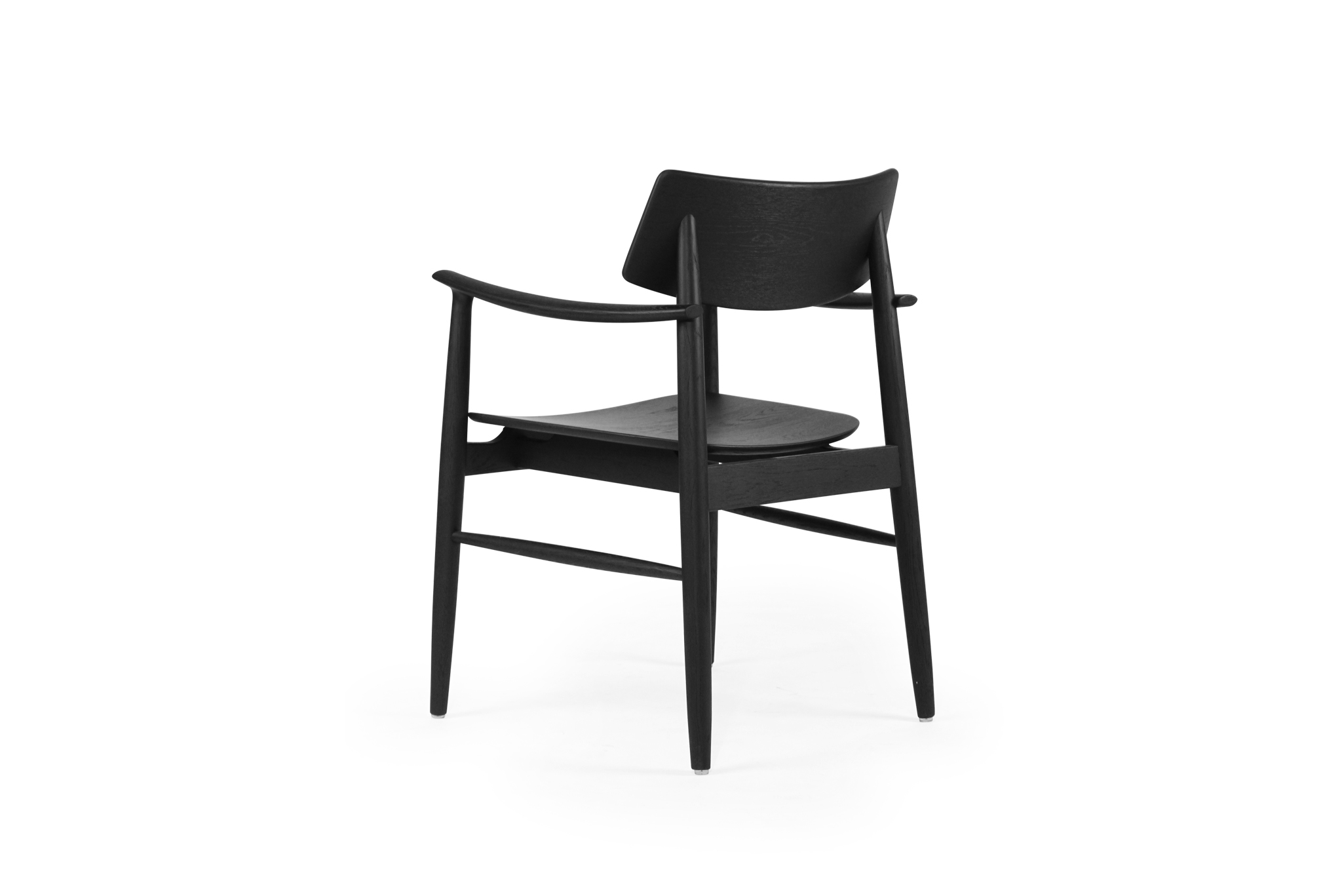 Harlow Dining Armchair - Black with Timber Seat - Image 7