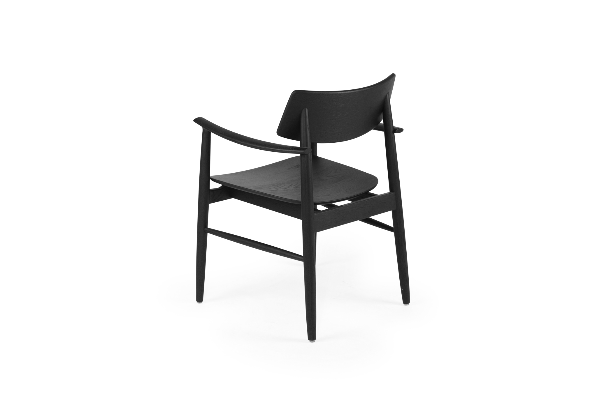 Harlow Dining Armchair - Black with Timber Seat - Image 8