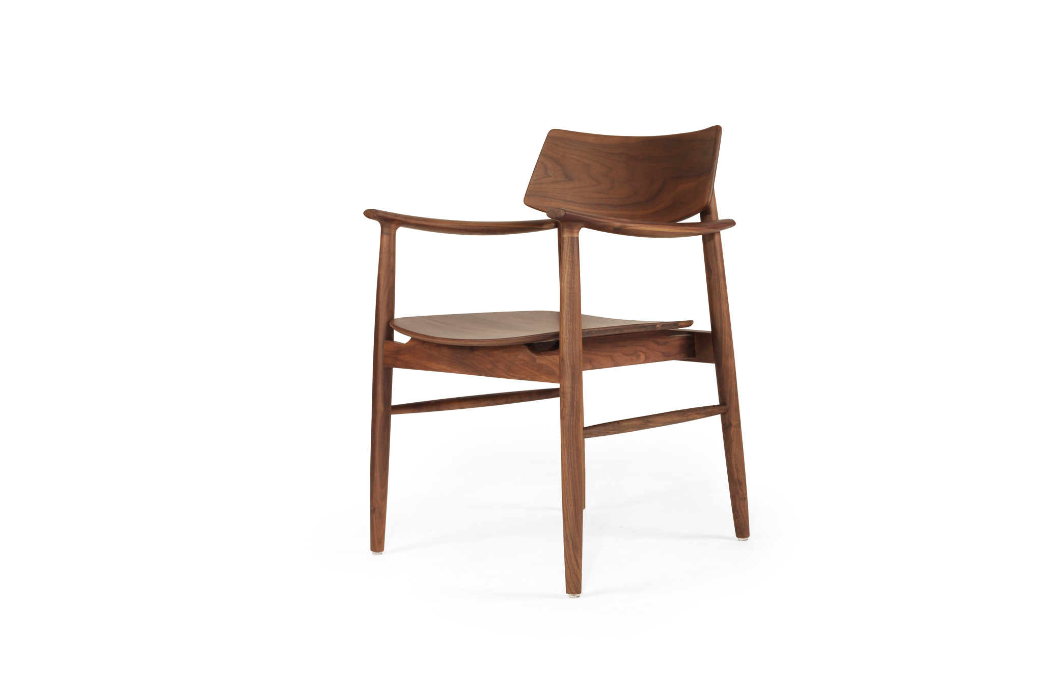 Harlow Dining Armchair - Walnut with Timber Seat