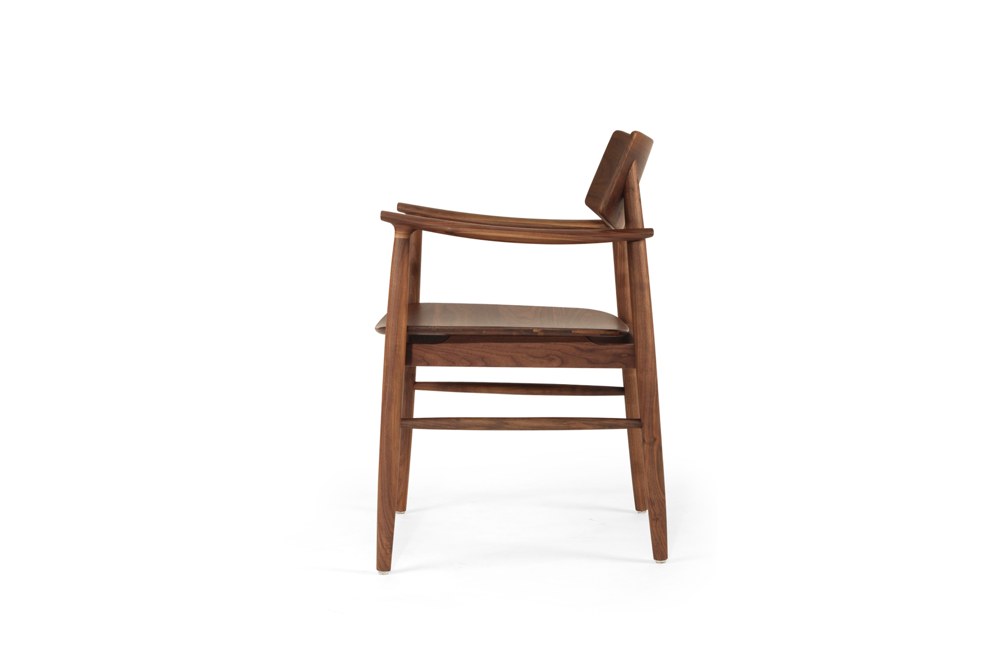 Harlow Dining Armchair - Walnut with Timber Seat - Image 6