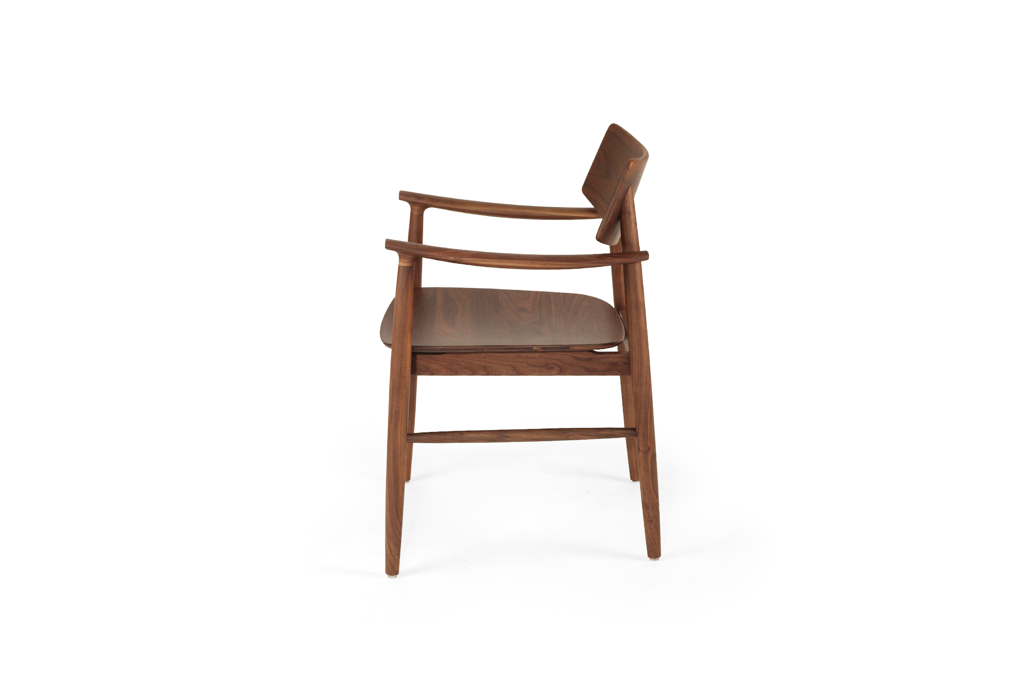 Harlow Dining Armchair - Walnut with Timber Seat - Image 7