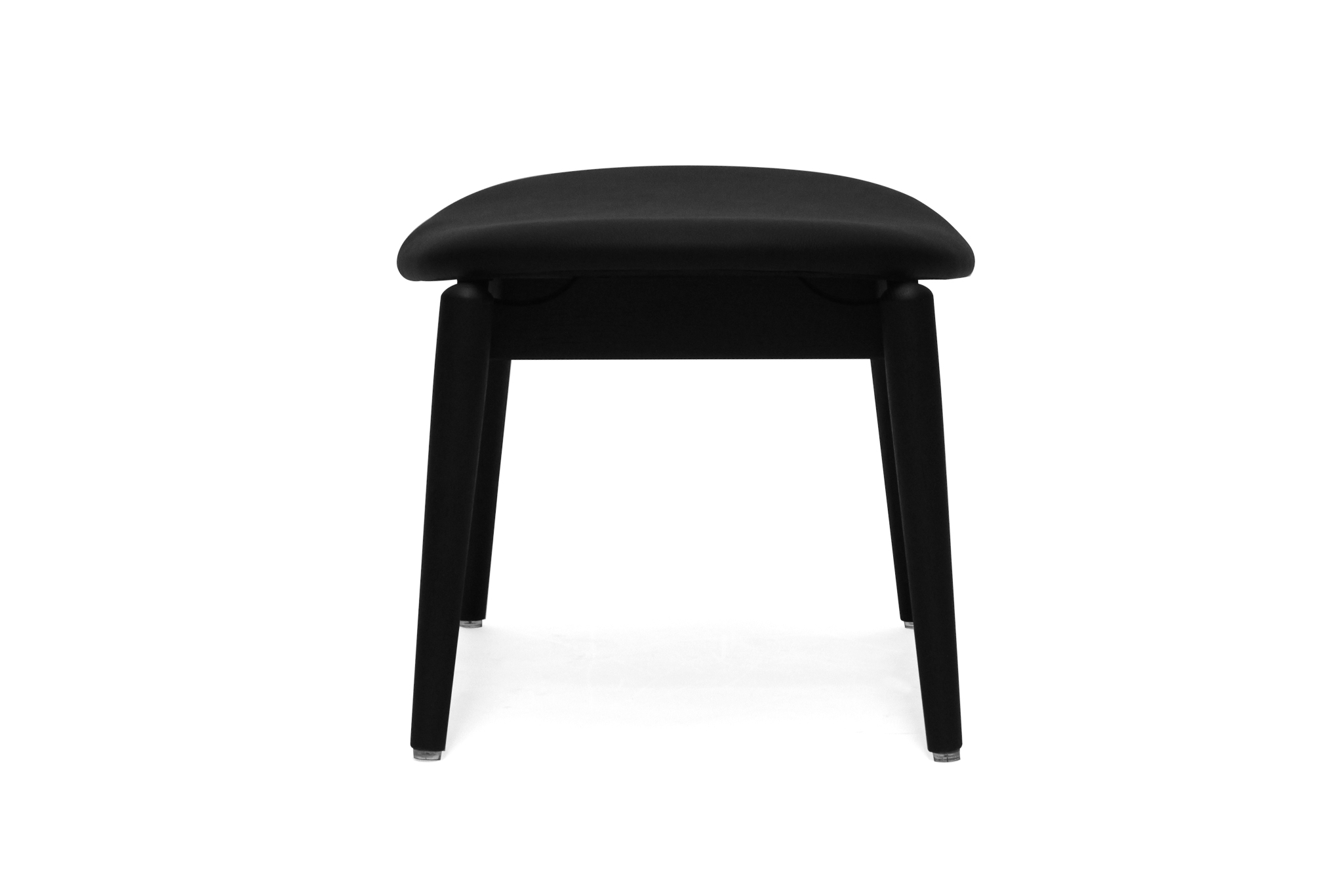 Harlow Foot Stool - Black with Black Leather - Image 6