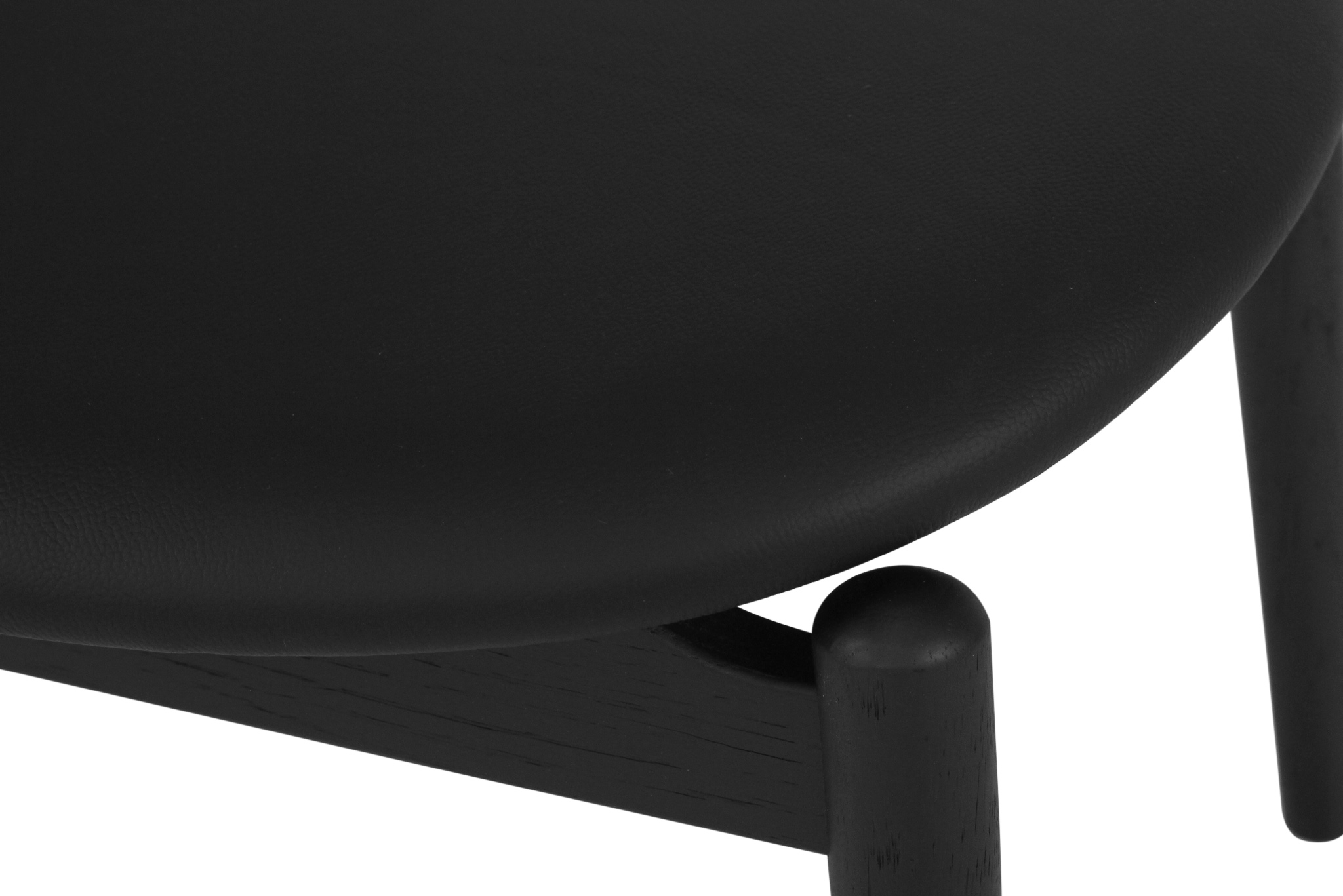 Harlow Foot Stool - Black with Black Leather - Image 7
