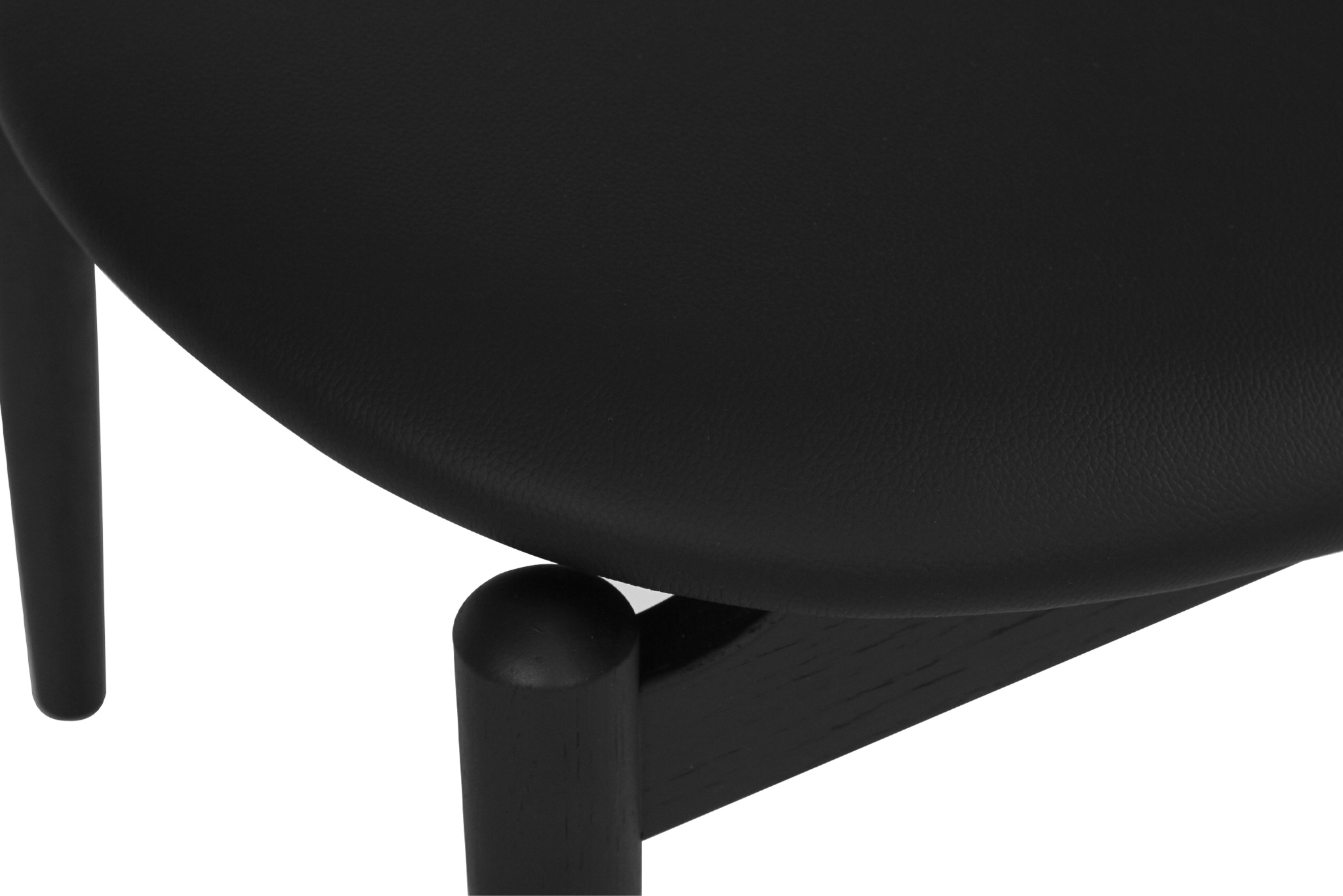 Harlow Foot Stool - Black with Black Leather - Image 8