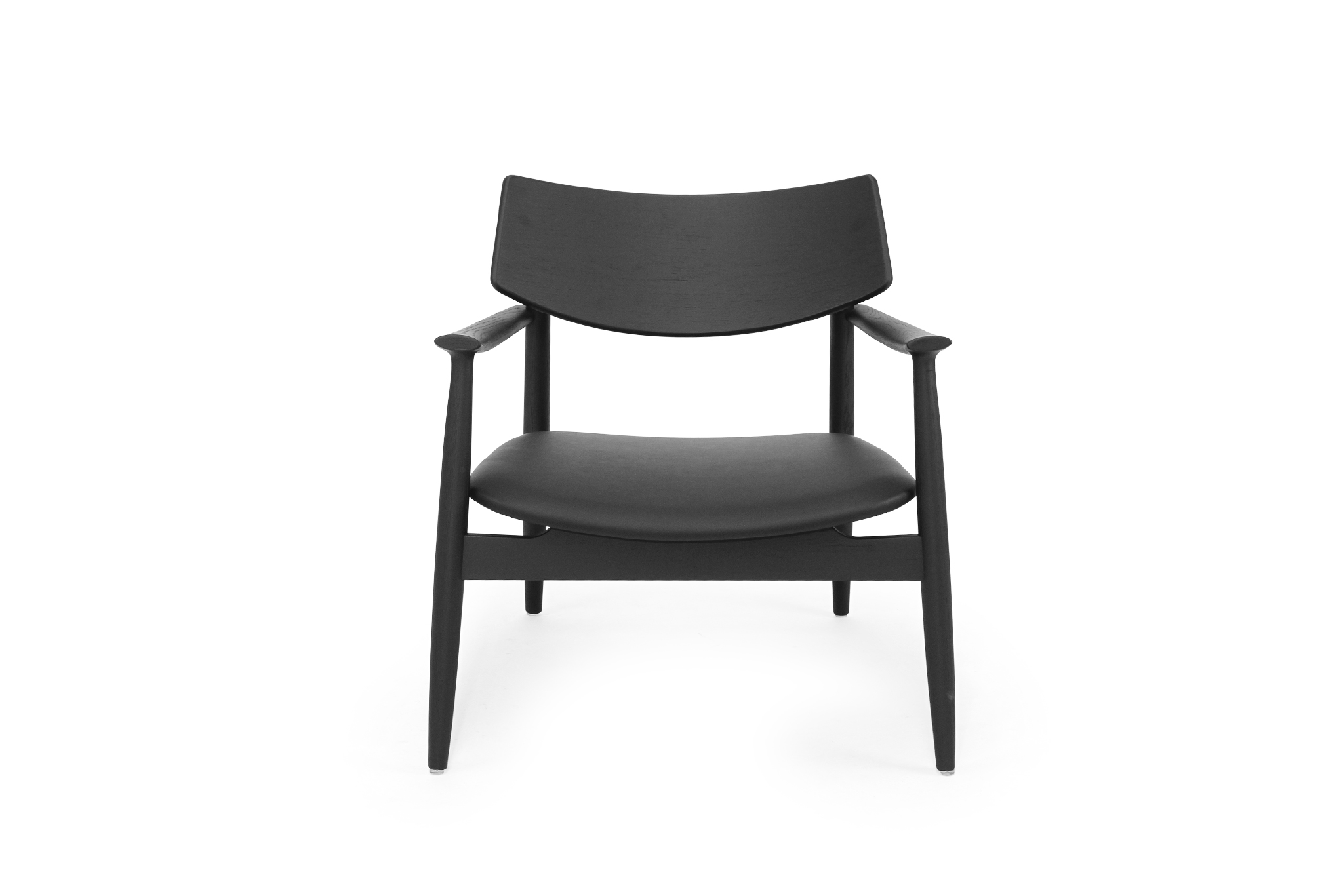 Harlow Occasional Chair - Black with Leather Seat - Image 4