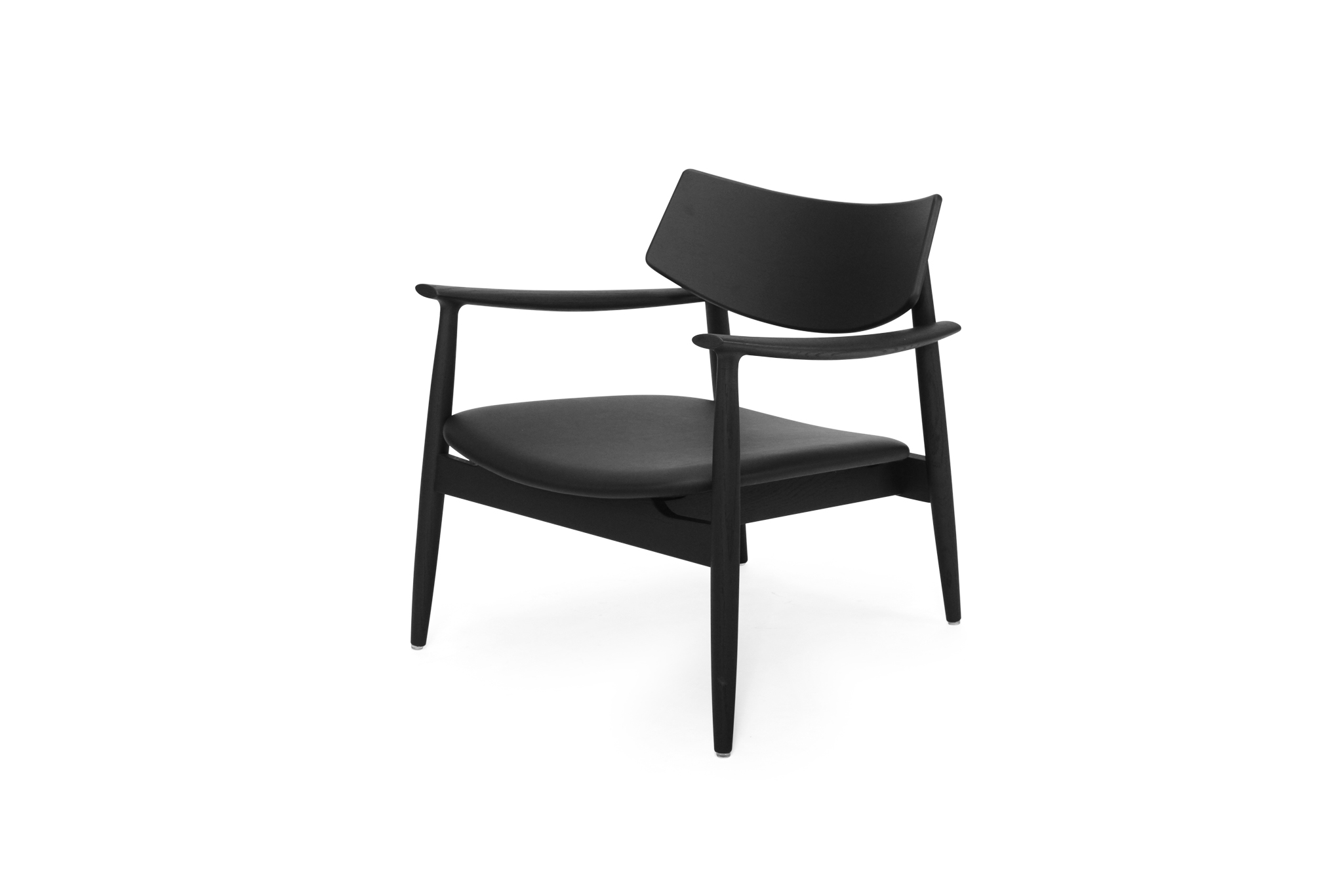 Harlow Occasional Chair - Black with Leather Seat - Image 5