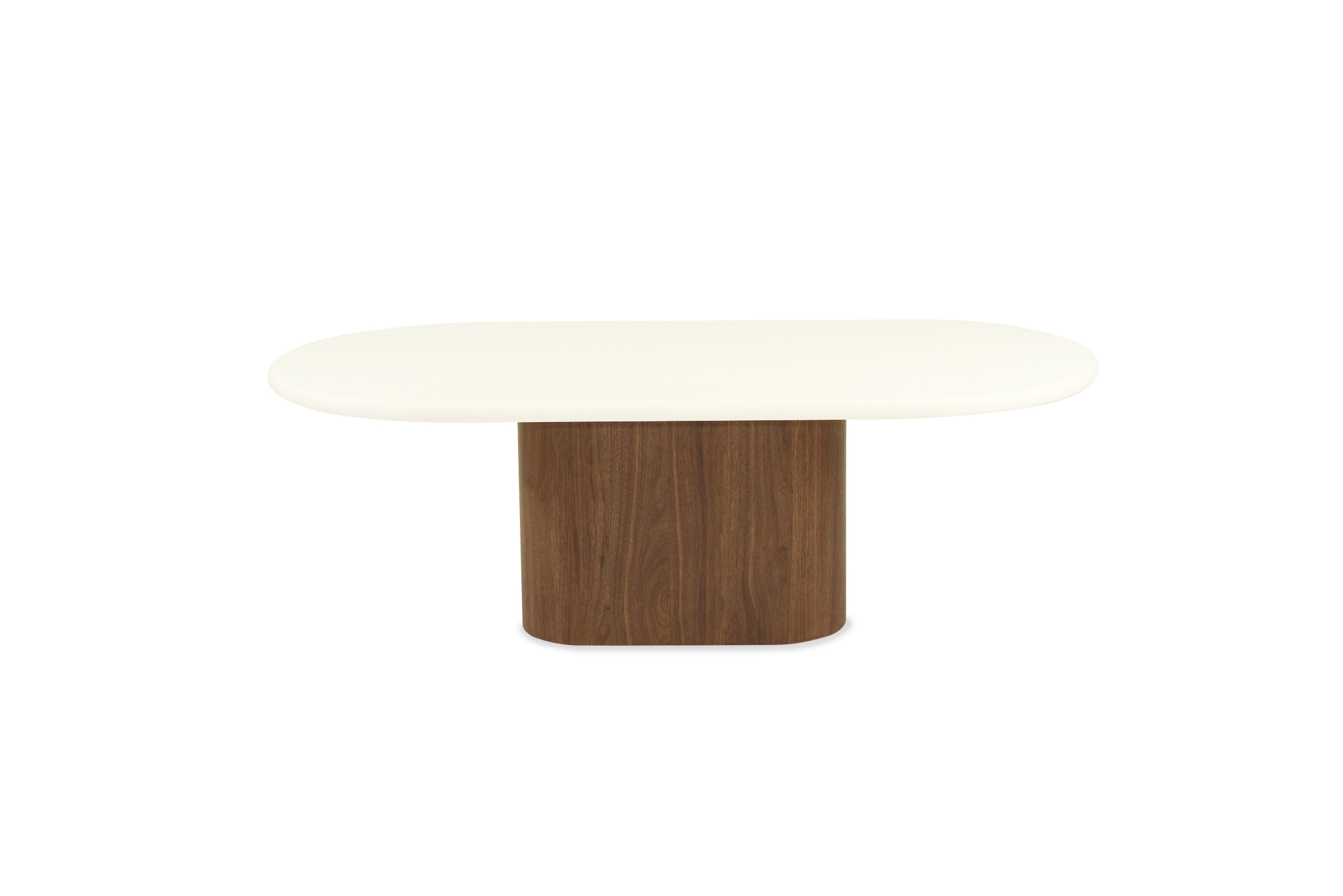 Harlow Oval Coffee Table - 150cm - Walnut Base - Image 4