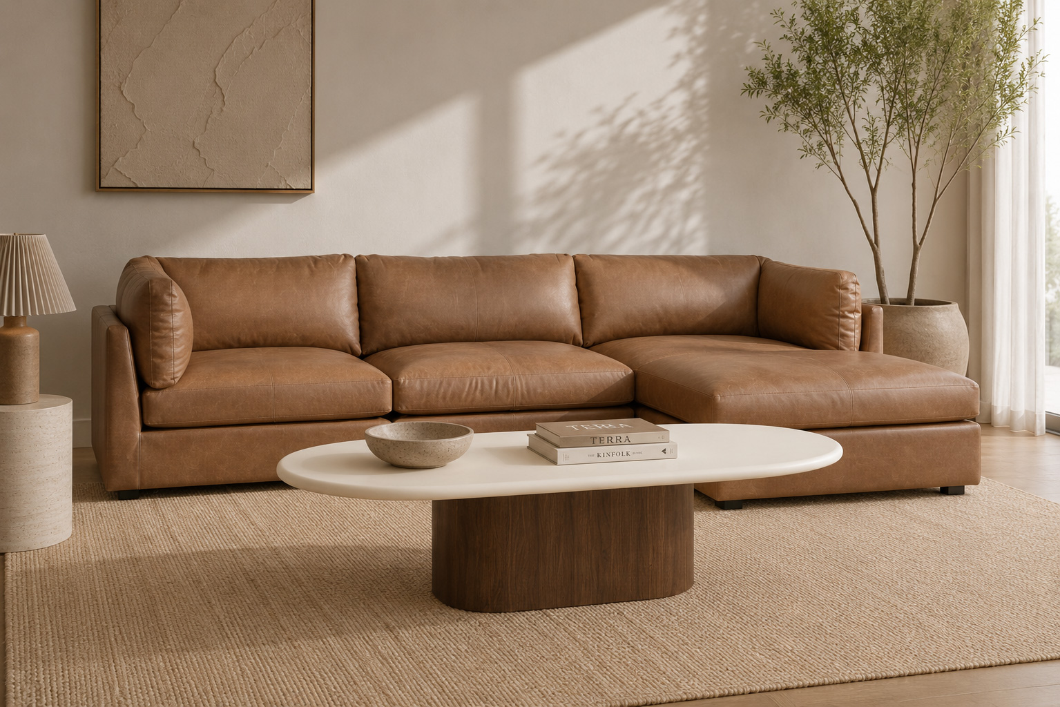 Harlow Oval Coffee Table - 150cm - Walnut Base - Image 2