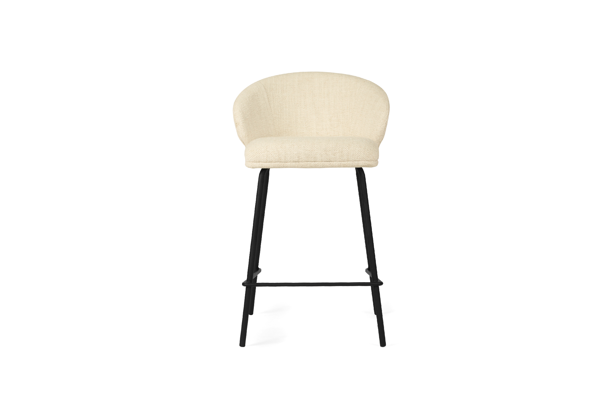 Anders Counter Stool - Natural Upholstery with Black Legs - Image 3