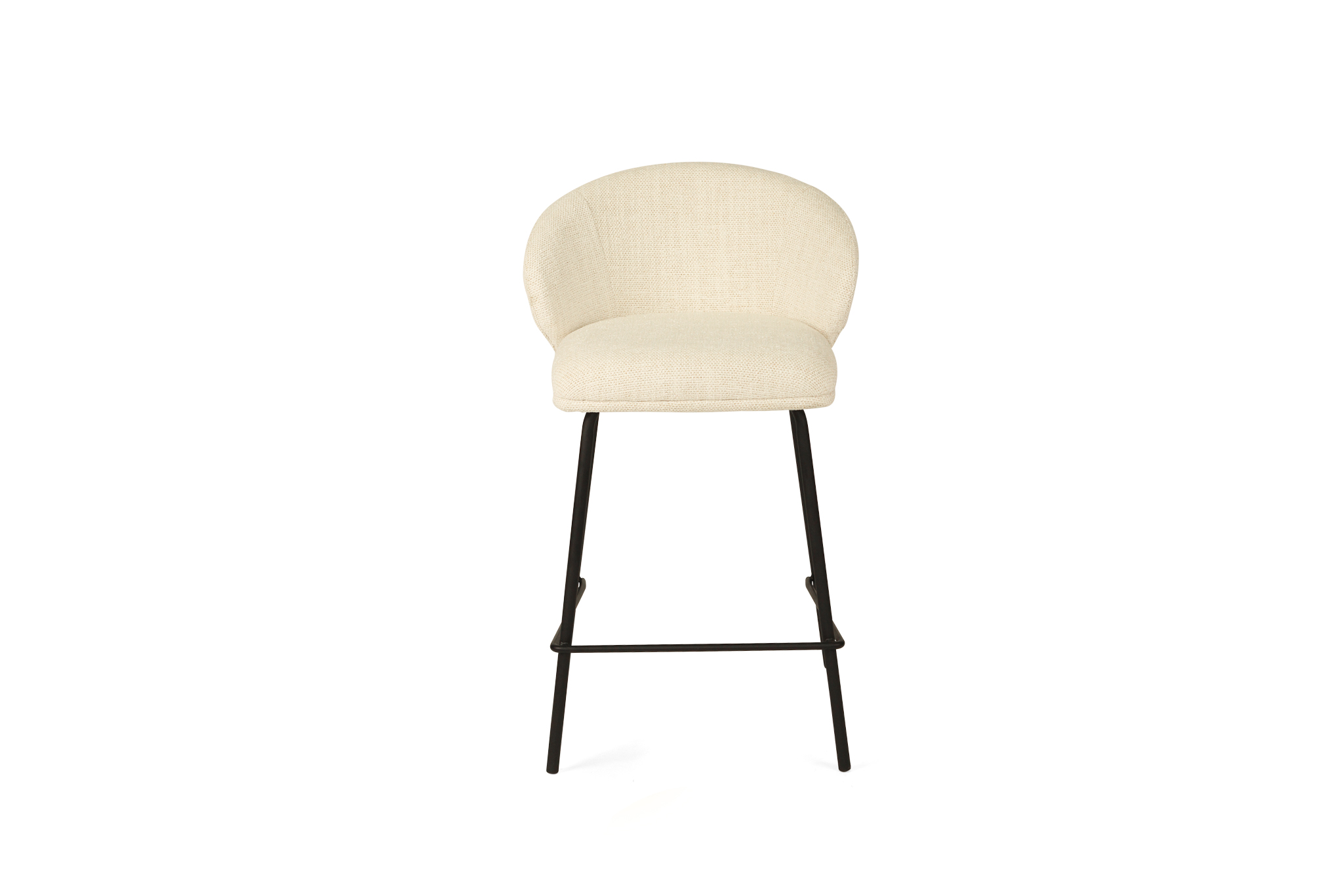 Anders Counter Stool - Natural Upholstery with Black Legs - Image 4