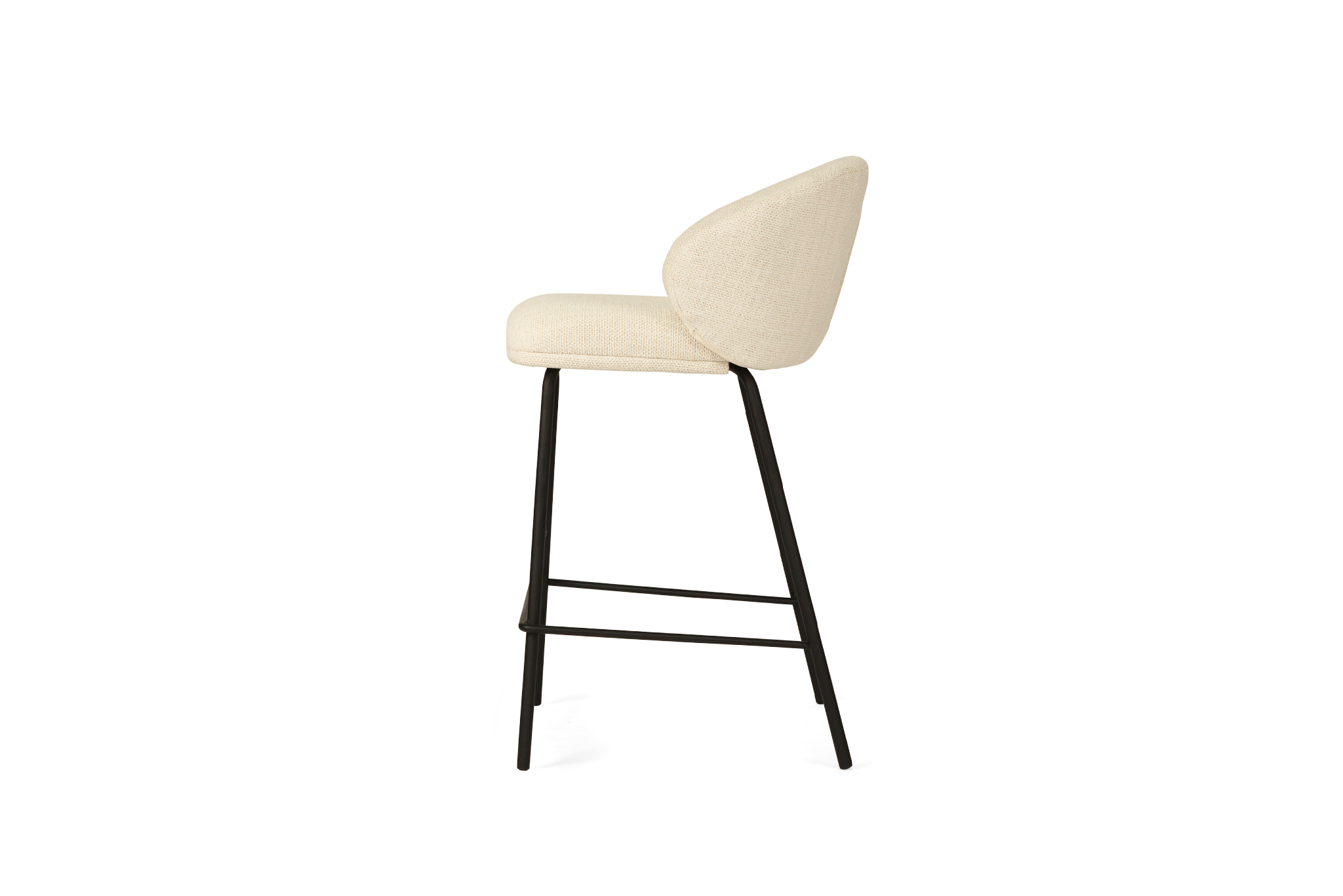 Anders Counter Stool - Natural Upholstery with Black Legs - Image 5