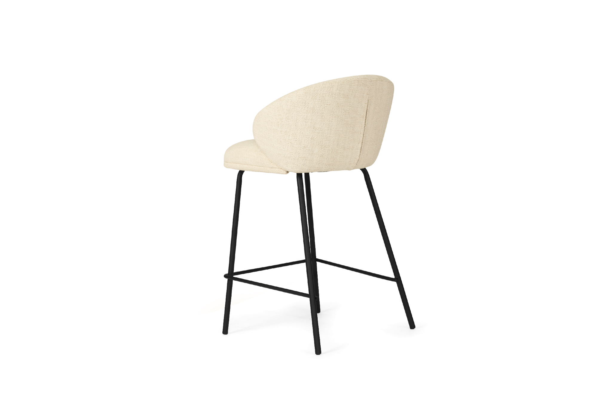 Anders Counter Stool - Natural Upholstery with Black Legs - Image 6