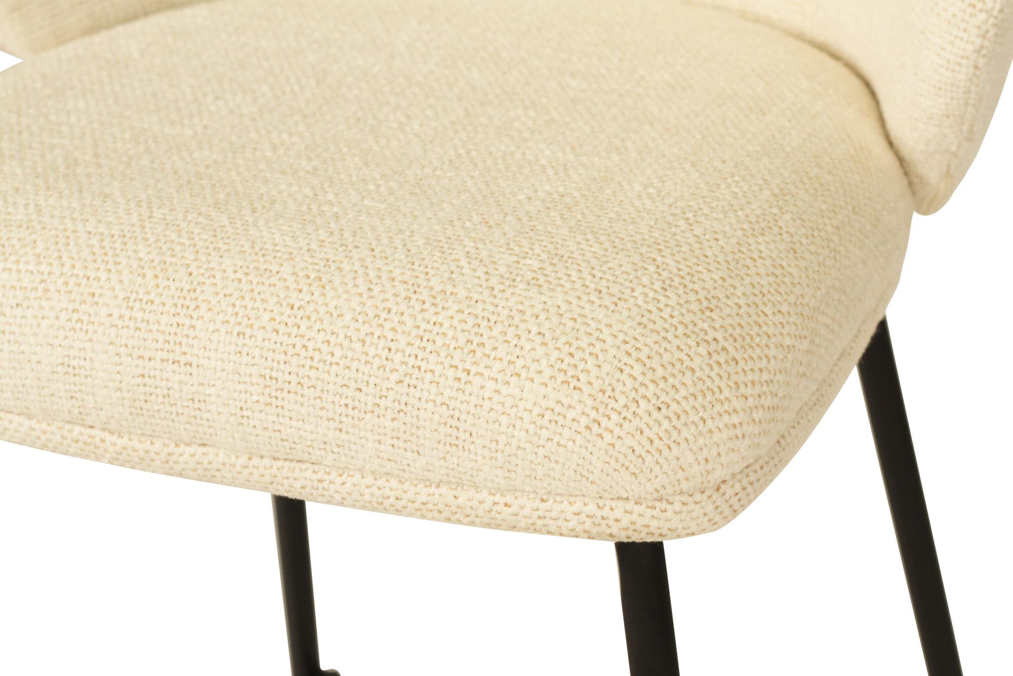 Anders Counter Stool - Natural Upholstery with Black Legs - Image 8