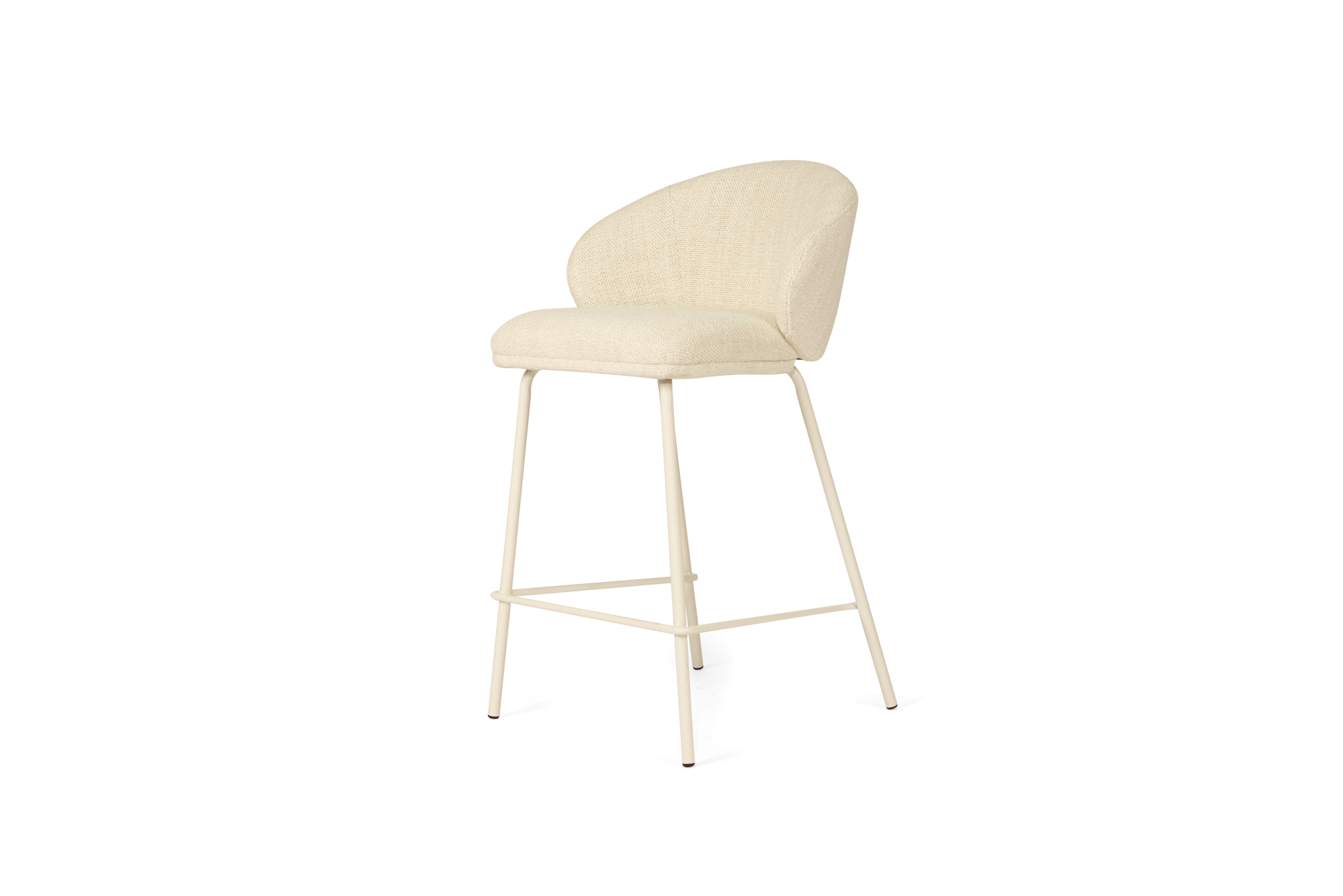 Anders Counter Stool - Natural Upholstery with White Legs