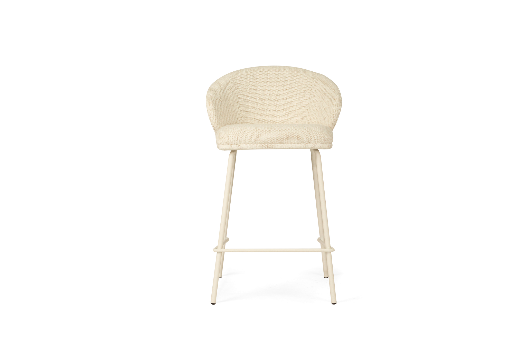 Anders Counter Stool - Natural Upholstery with White Legs - Image 3