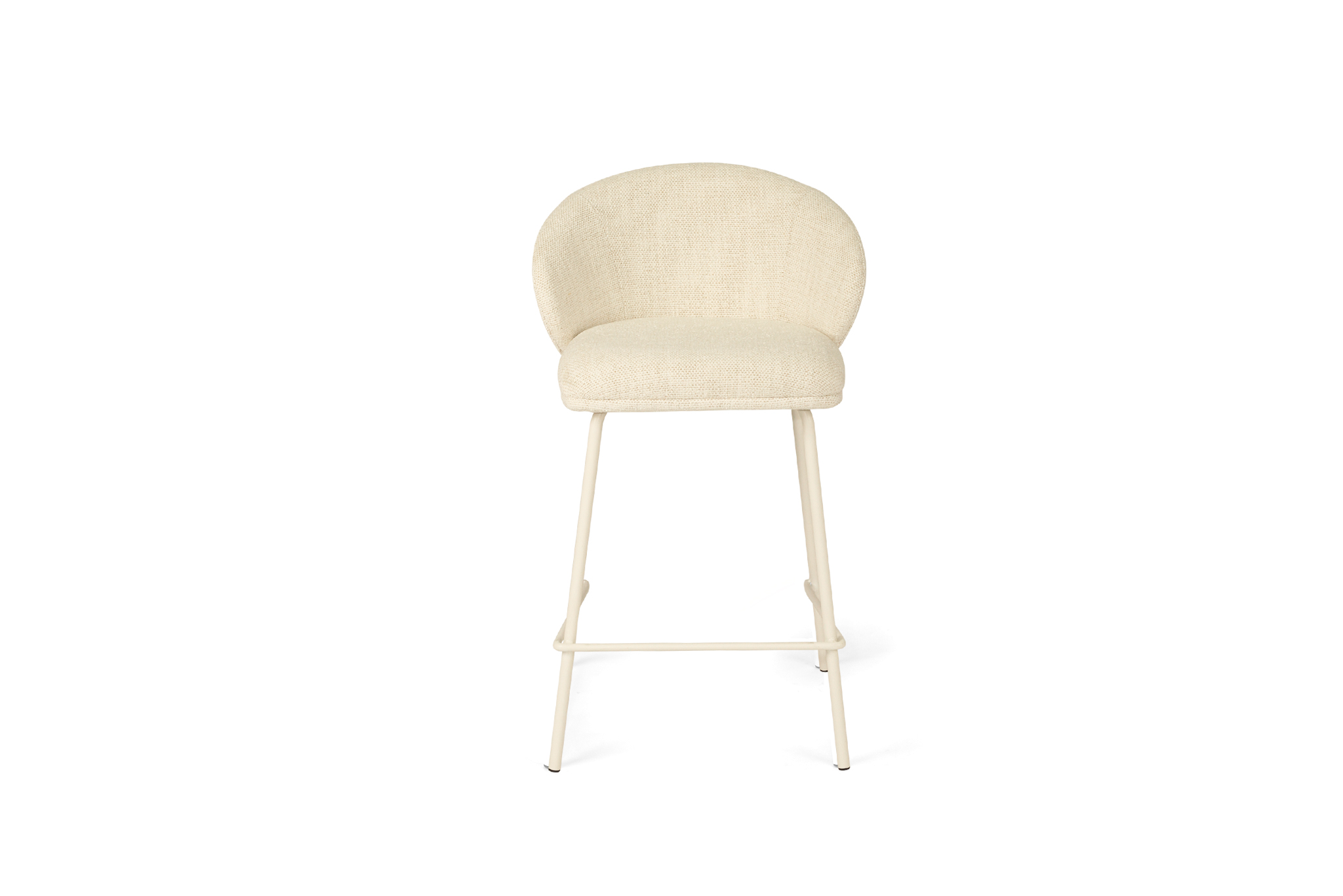 Anders Counter Stool - Natural Upholstery with White Legs - Image 4