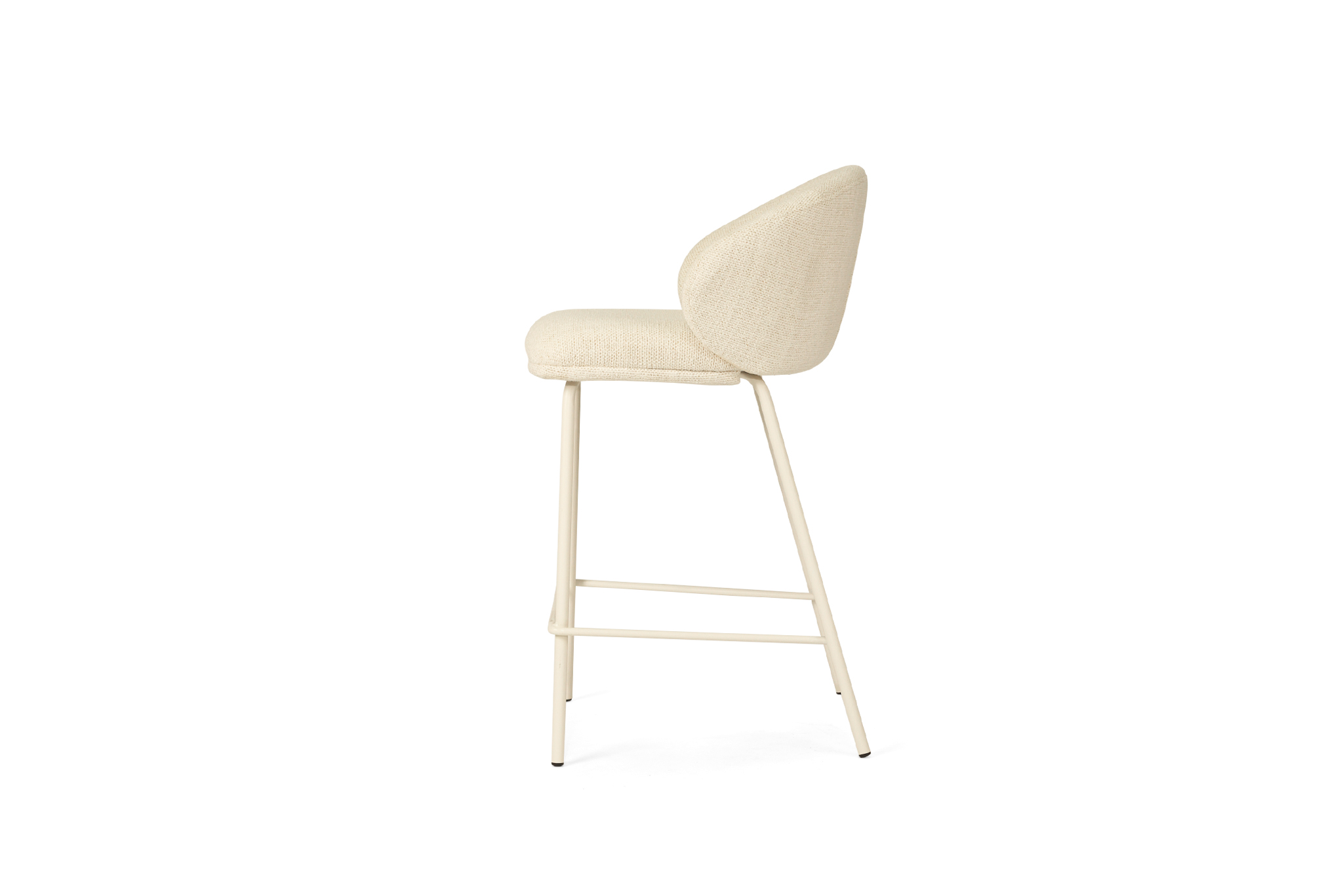 Anders Counter Stool - Natural Upholstery with White Legs - Image 5