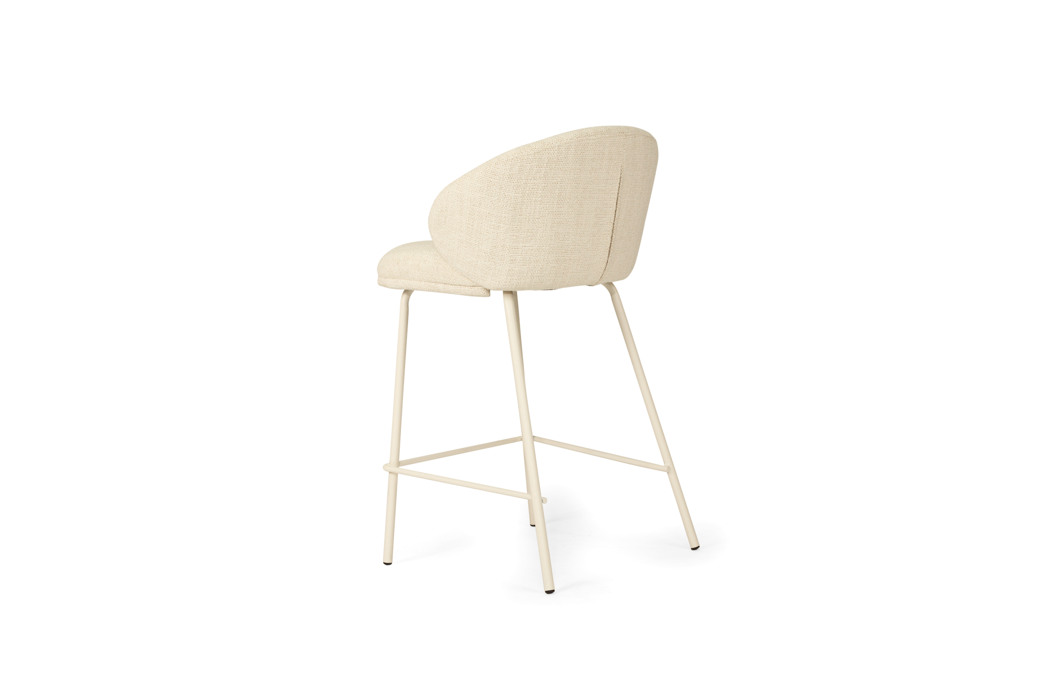Anders Counter Stool - Natural Upholstery with White Legs - Image 6
