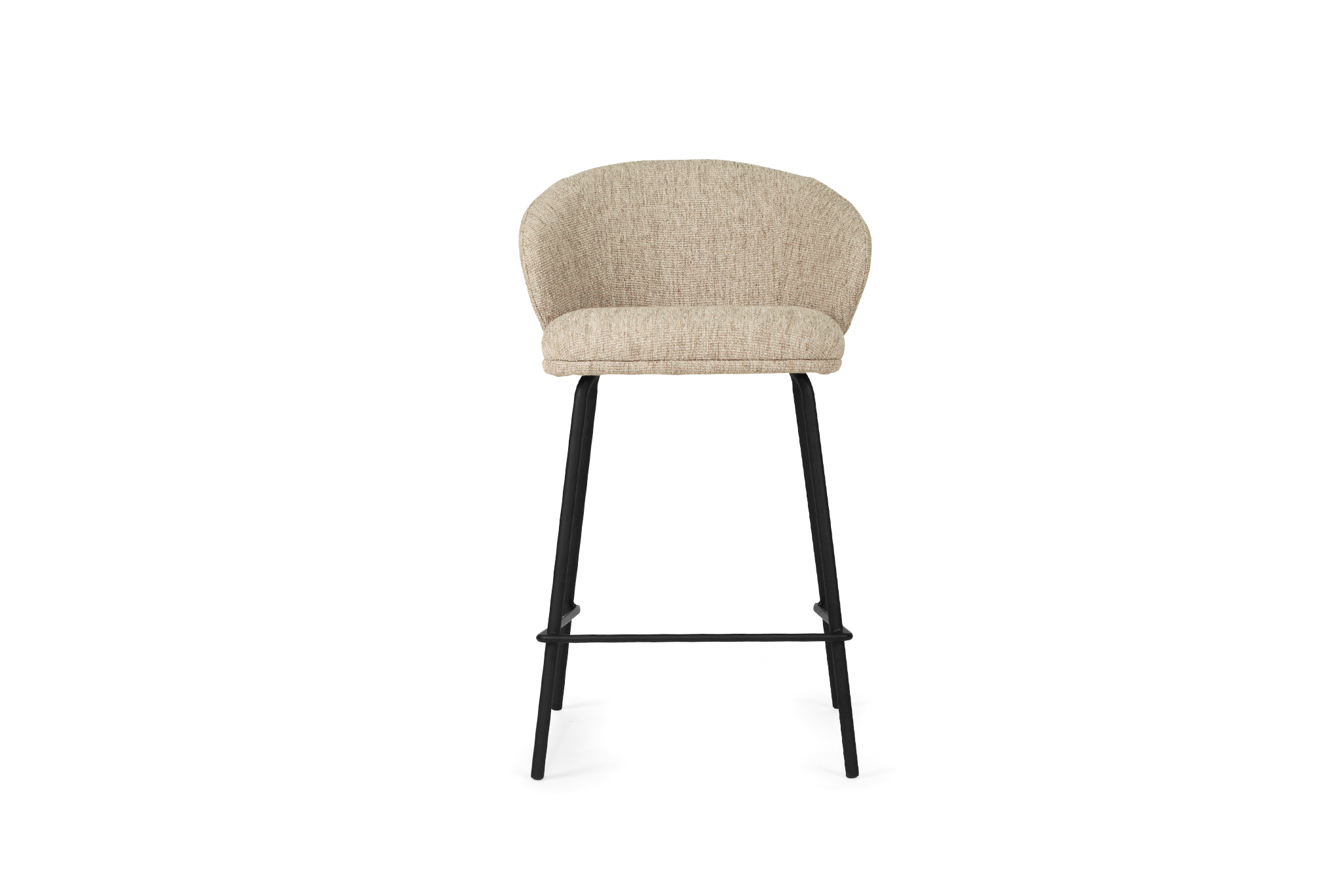 Anders Counter Stool - Pebble Upholstery with Black Legs - Image 3