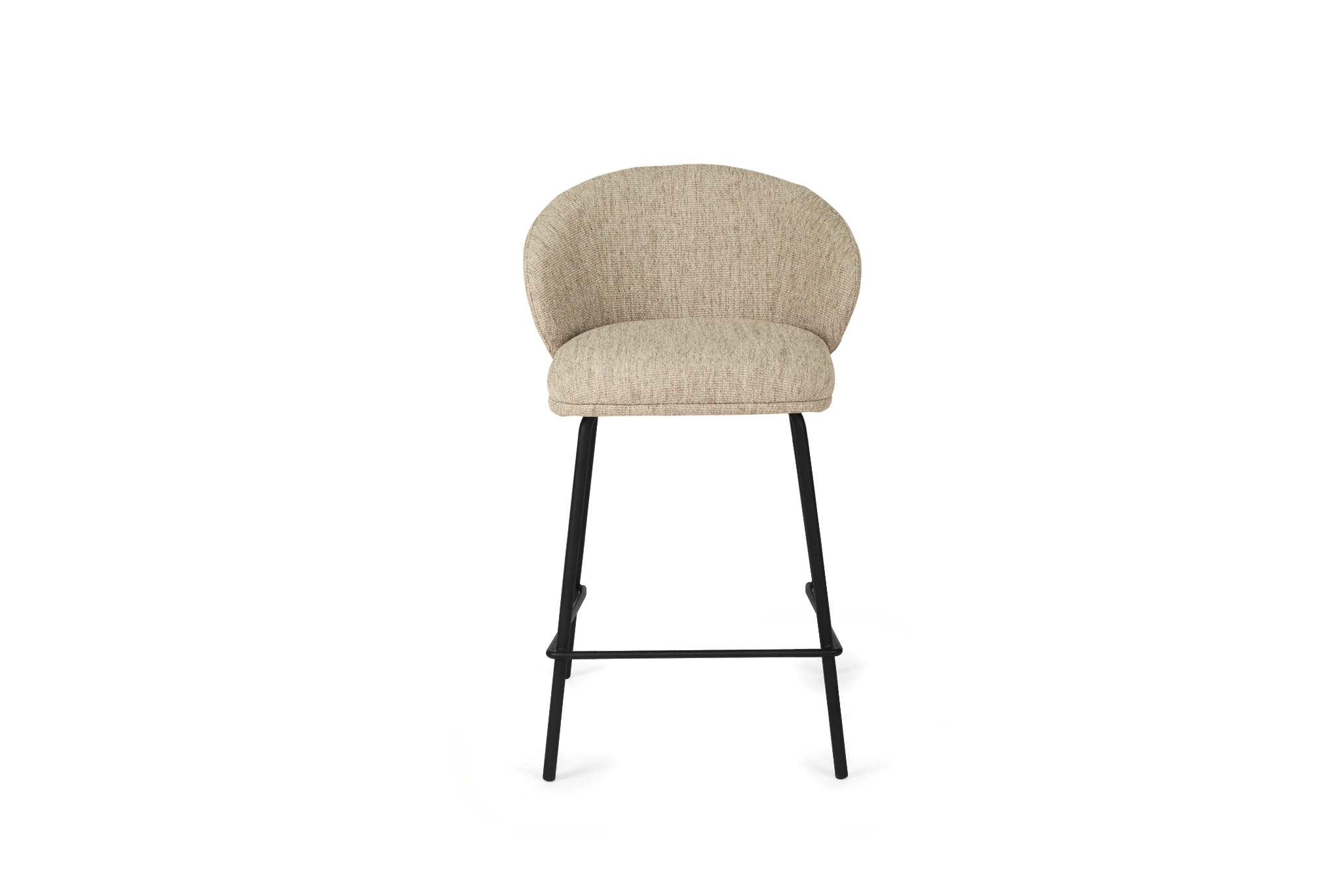 Anders Counter Stool - Pebble Upholstery with Black Legs - Image 4