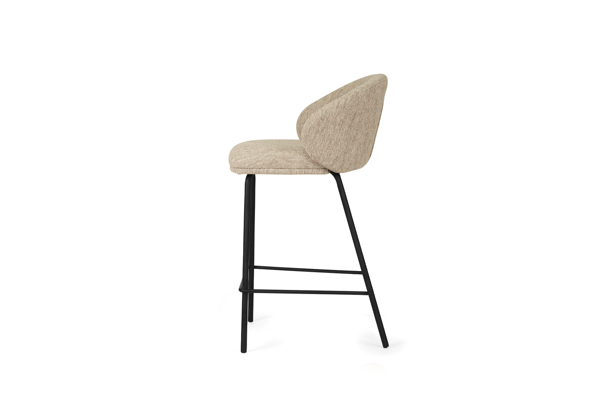 Anders Counter Stool - Pebble Upholstery with Black Legs - Image 5