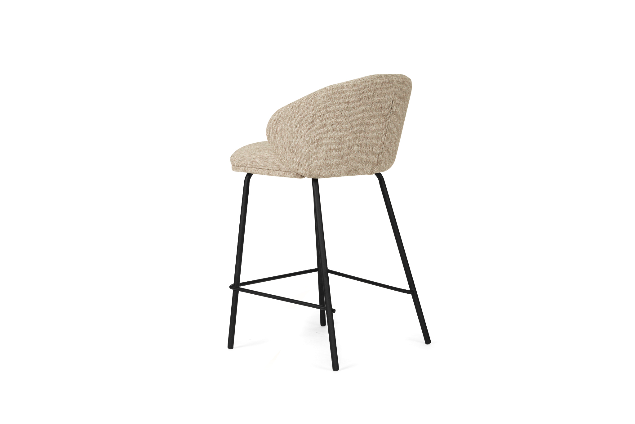 Anders Counter Stool - Pebble Upholstery with Black Legs - Image 6
