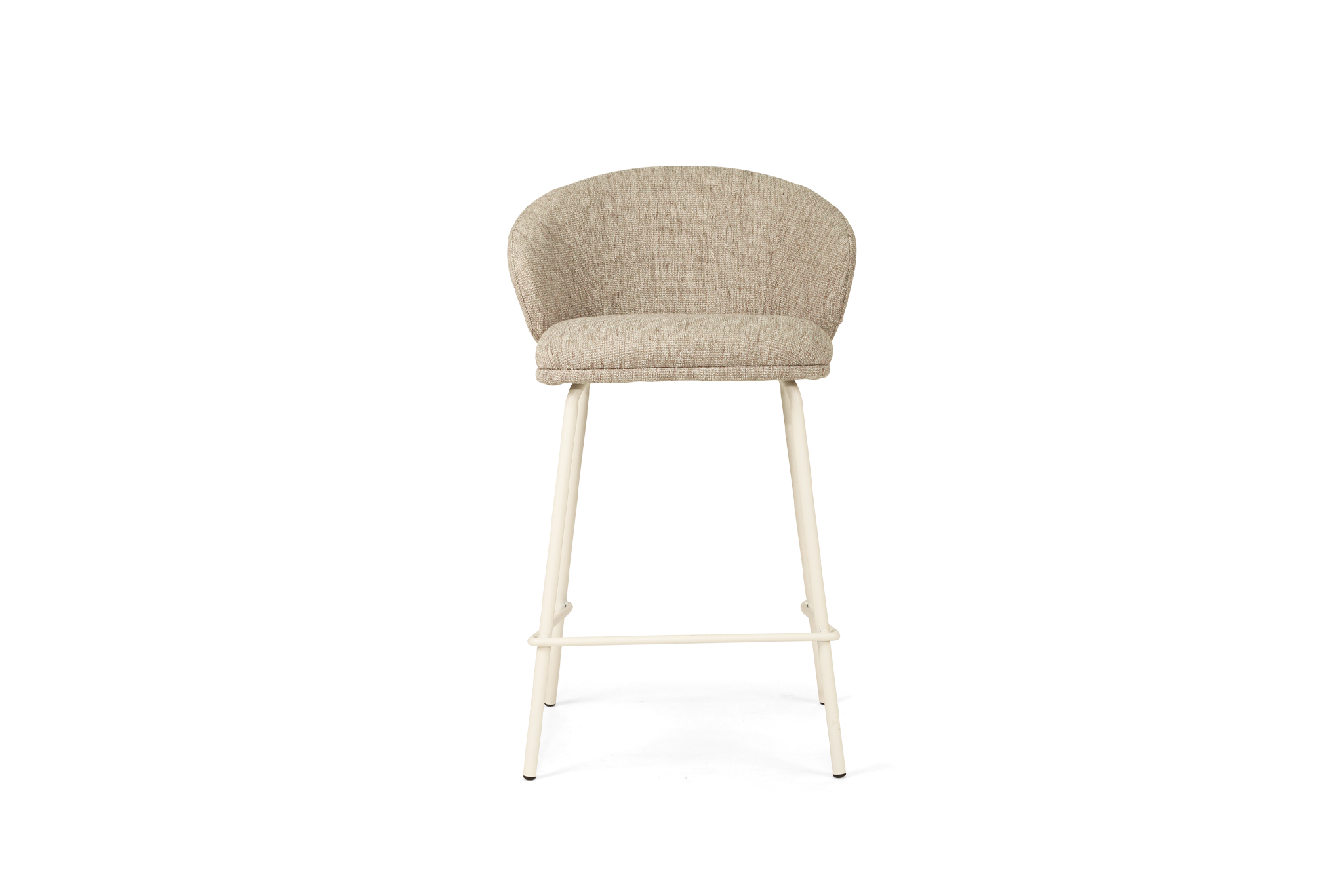 Anders Counter Stool - Pebble Upholstery with White Legs - Image 3