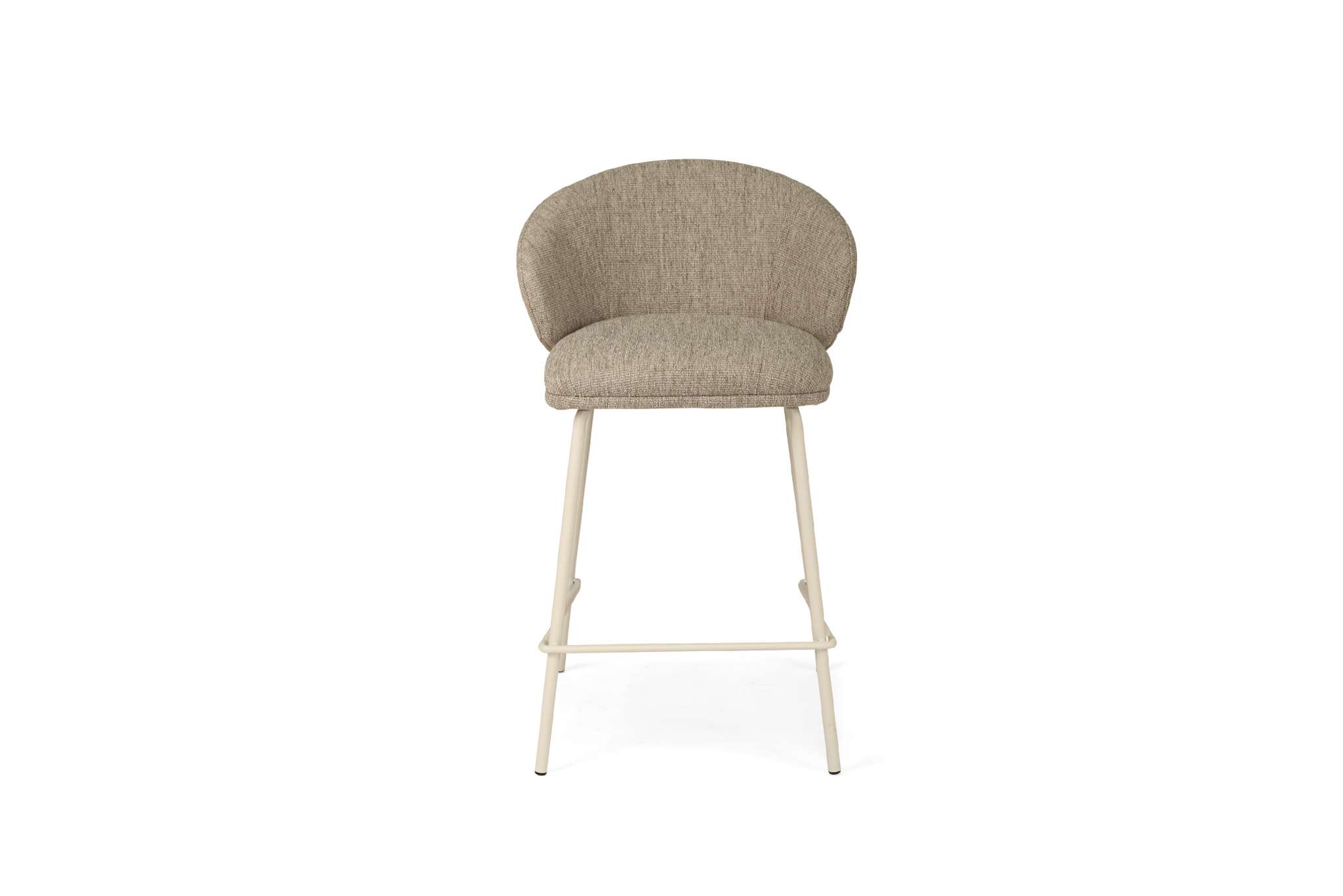 Anders Counter Stool - Pebble Upholstery with White Legs - Image 4