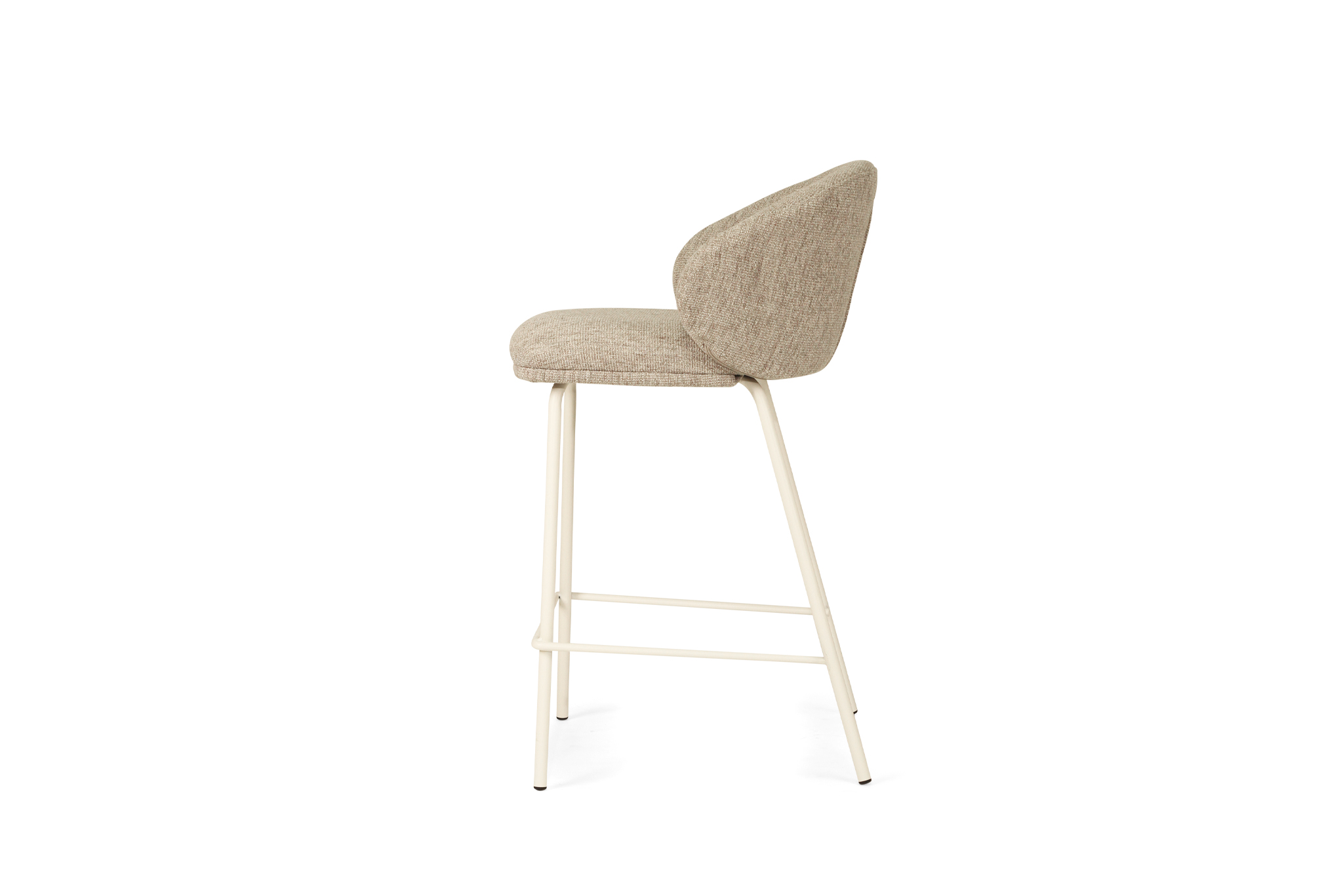 Anders Counter Stool - Pebble Upholstery with White Legs - Image 5