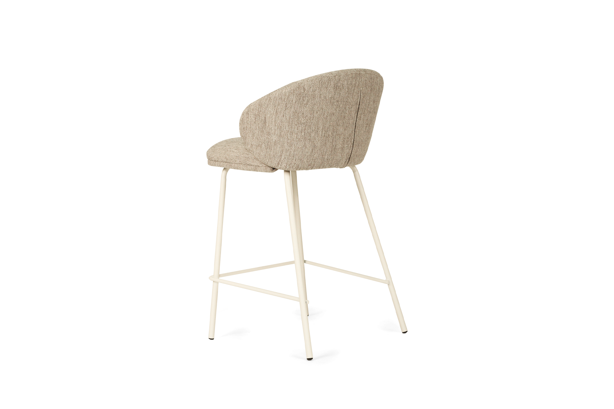 Anders Counter Stool - Pebble Upholstery with White Legs - Image 6