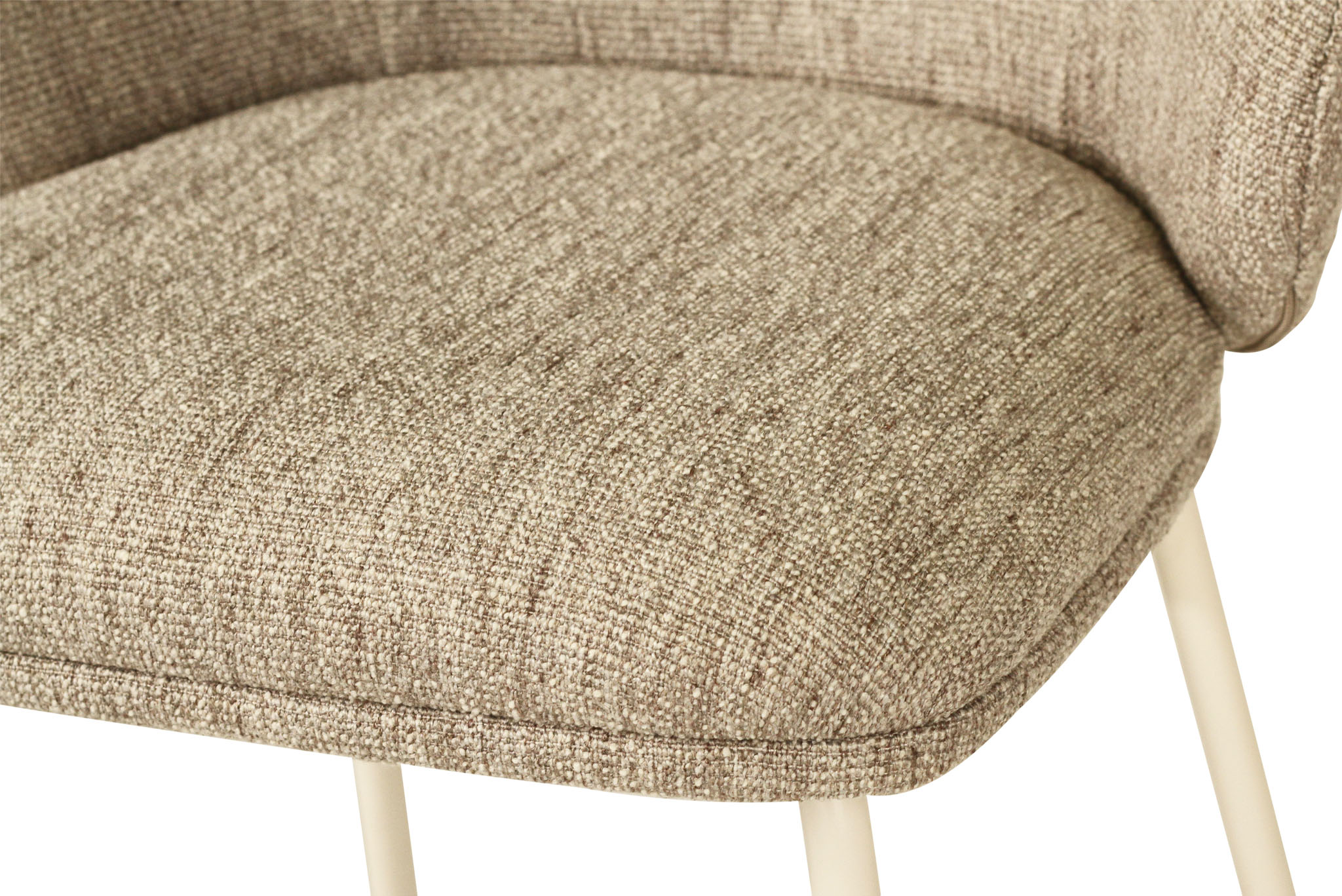 Anders Counter Stool - Pebble Upholstery with White Legs - Image 8