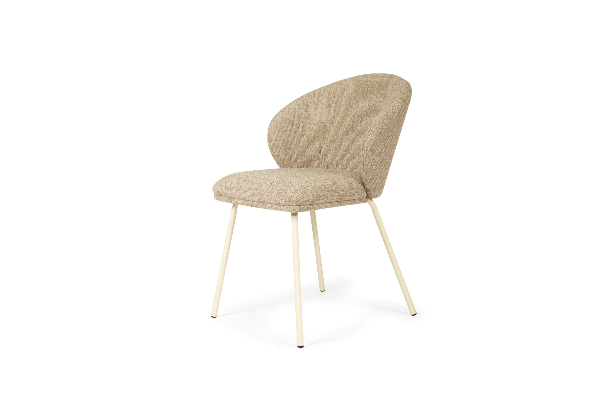 Anders Dining Chair - Pebble Upholstery with White Legs