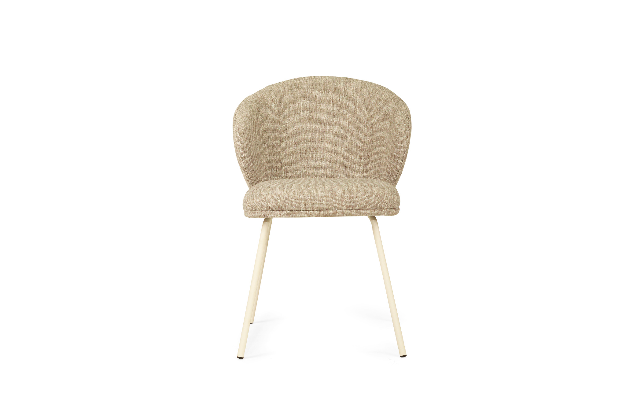 Anders Dining Chair - Pebble Upholstery with White Legs - Image 3
