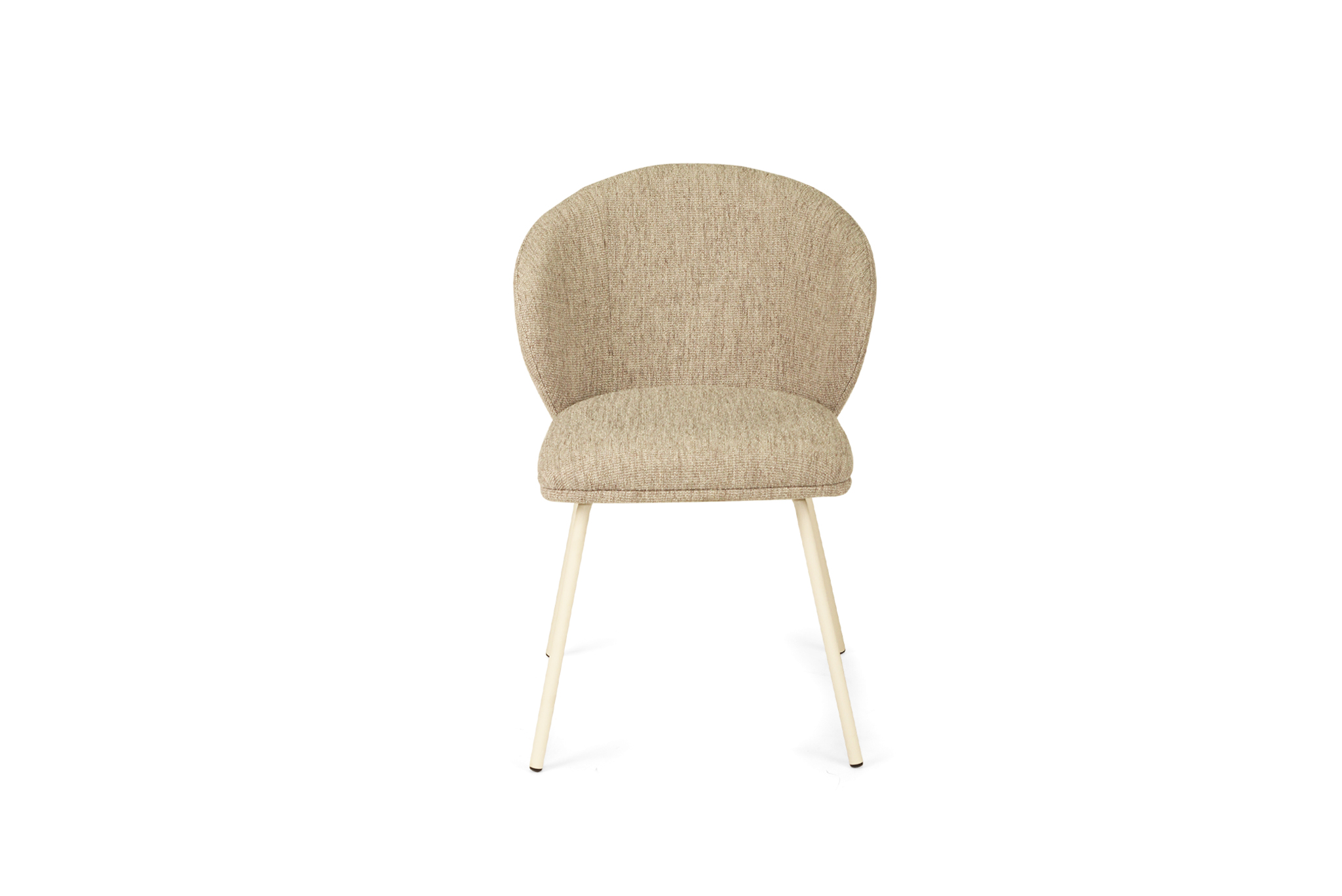 Anders Dining Chair - Pebble Upholstery with White Legs - Image 4