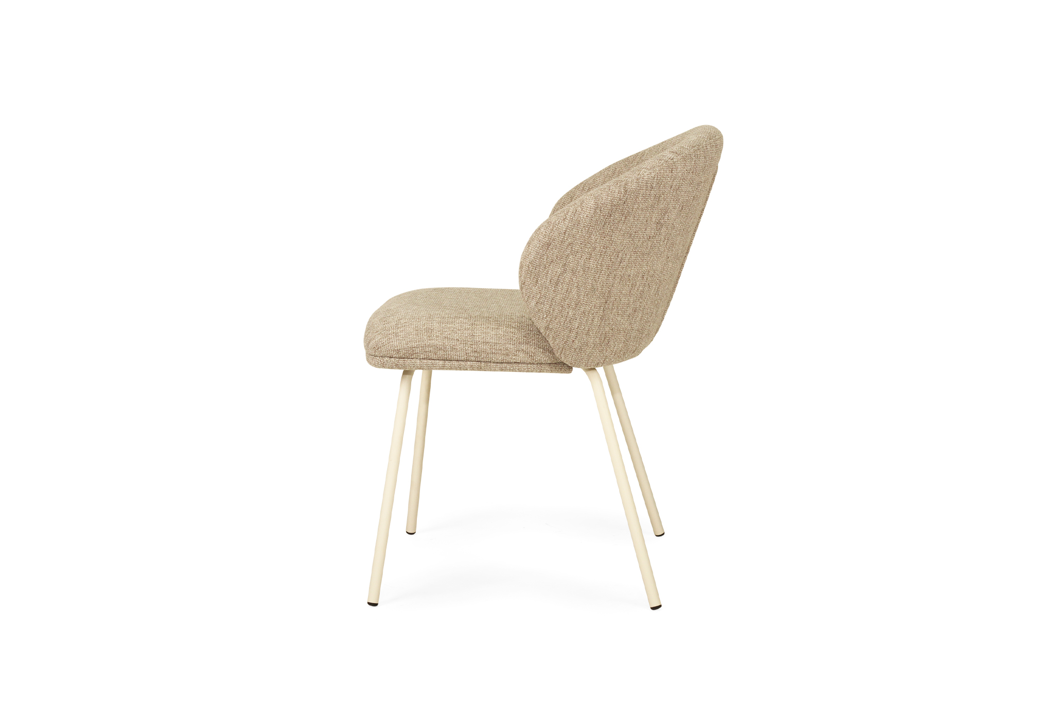 Anders Dining Chair - Pebble Upholstery with White Legs - Image 5