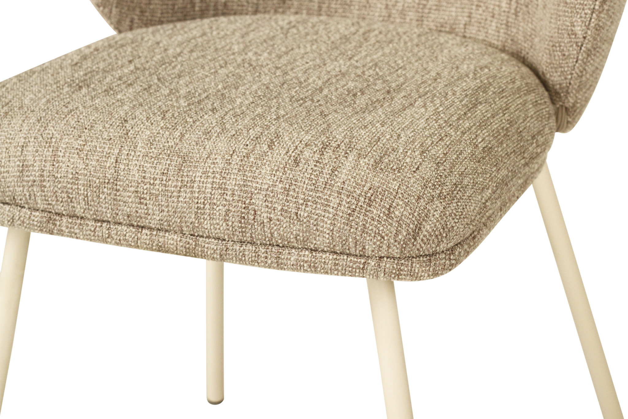 Anders Dining Chair - Pebble Upholstery with White Legs - Image 8