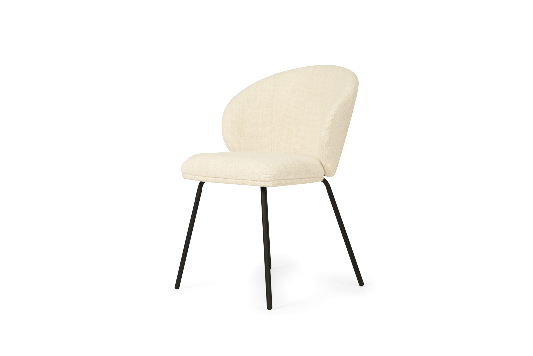 Anders Dining Chair - Natural Upholstery with Black Legs