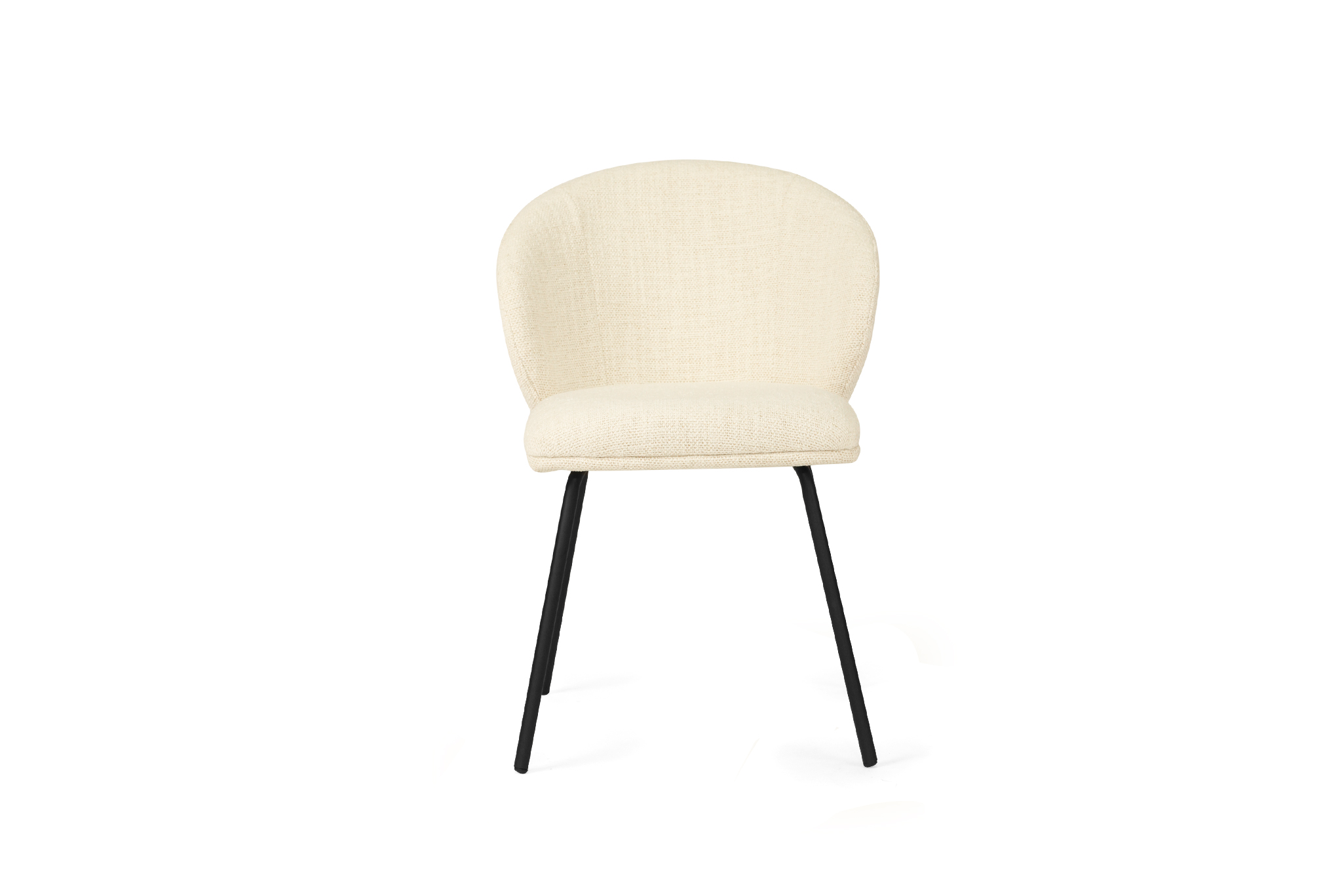 Anders Dining Chair - Natural Upholstery with Black Legs - Image 3