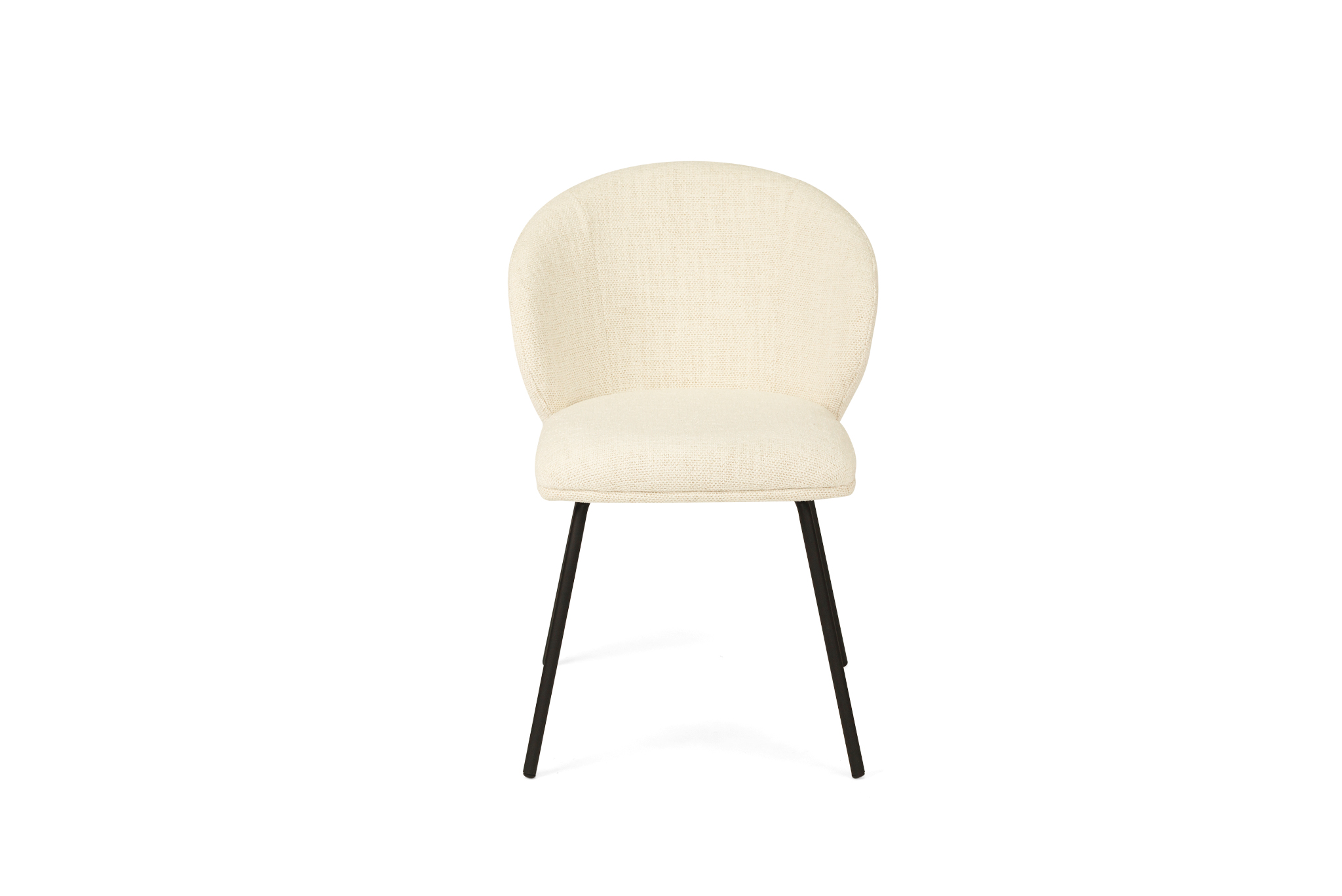 Anders Dining Chair - Natural Upholstery with Black Legs - Image 4