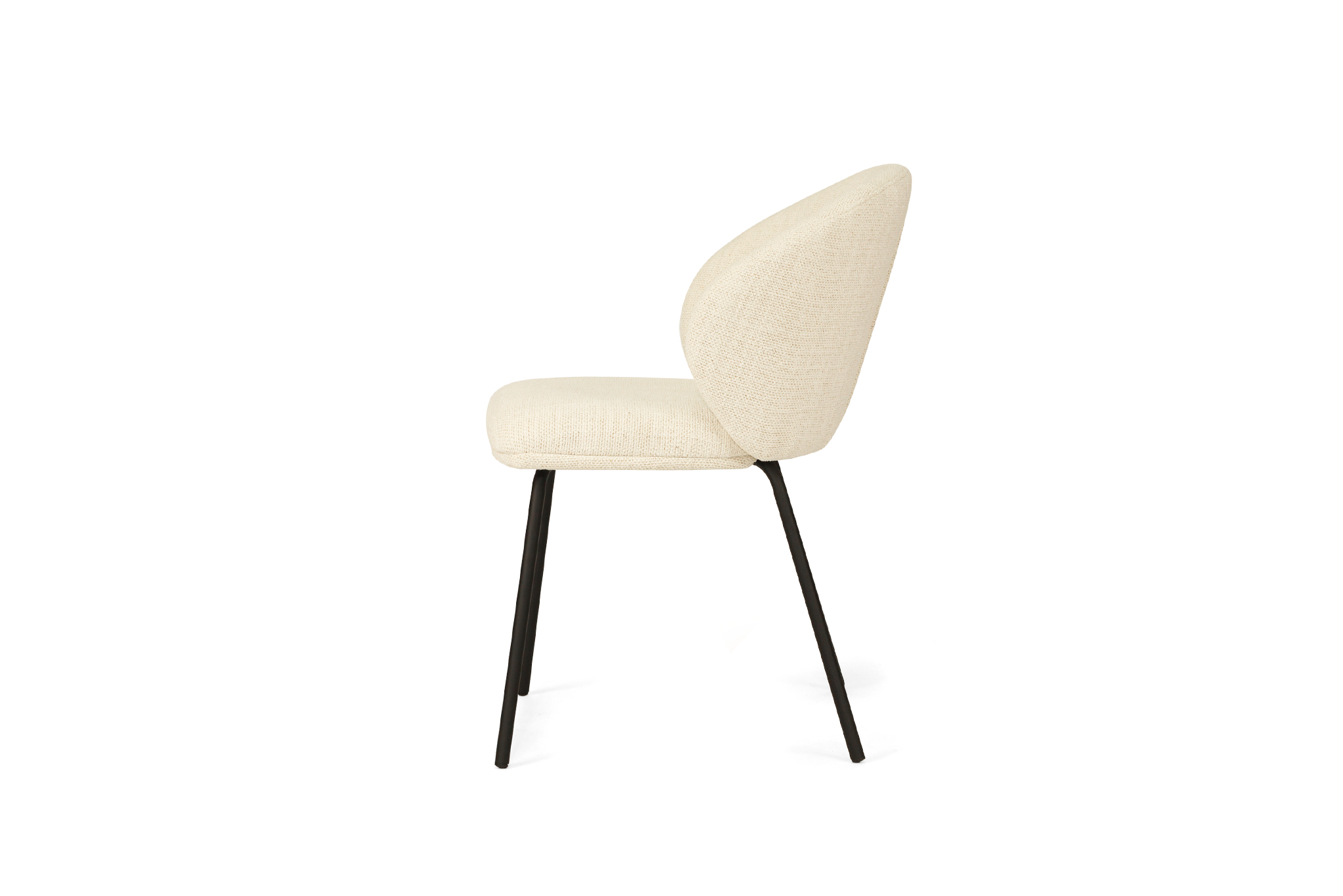 Anders Dining Chair - Natural Upholstery with Black Legs - Image 5