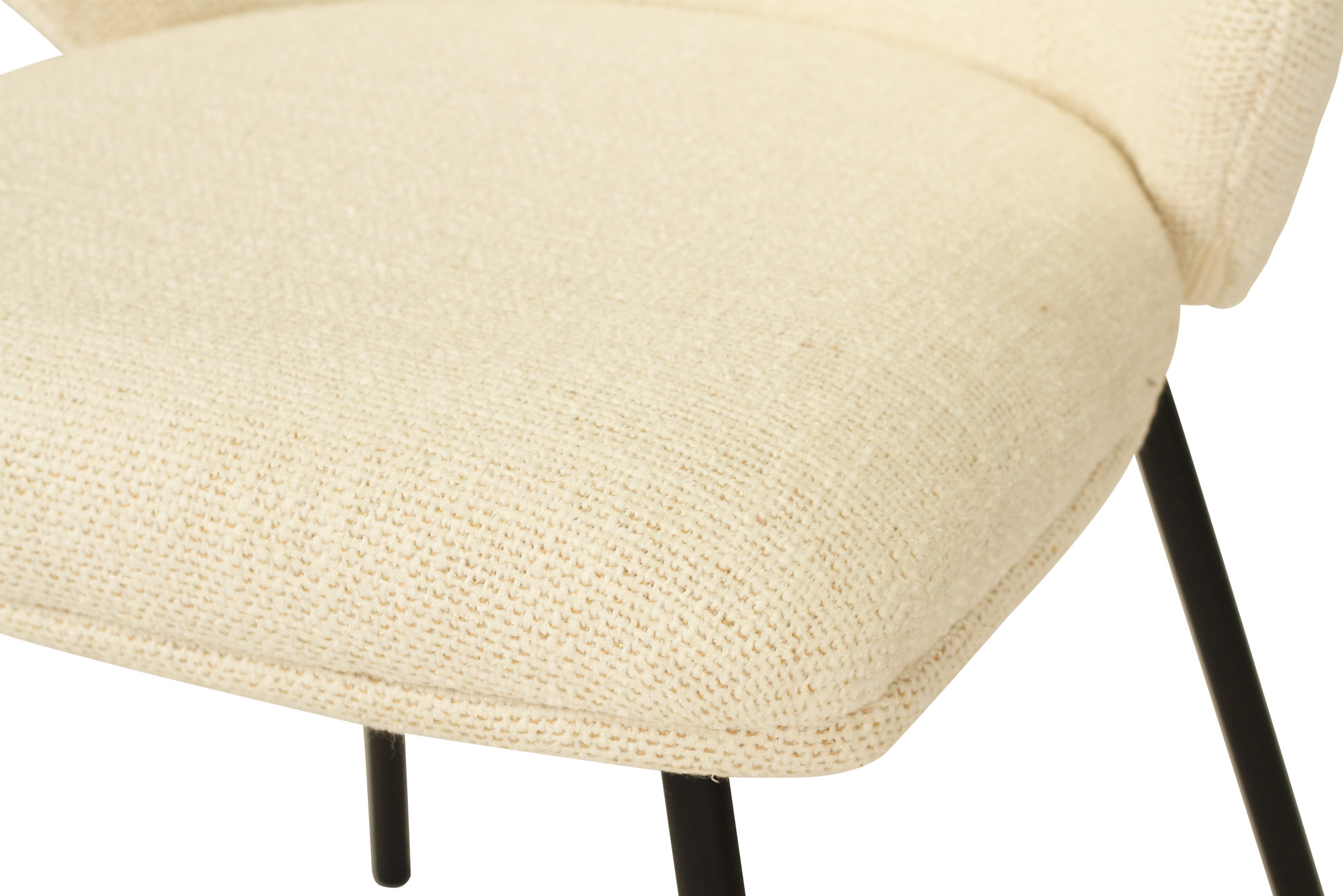 Anders Dining Chair - Natural Upholstery with Black Legs - Image 8