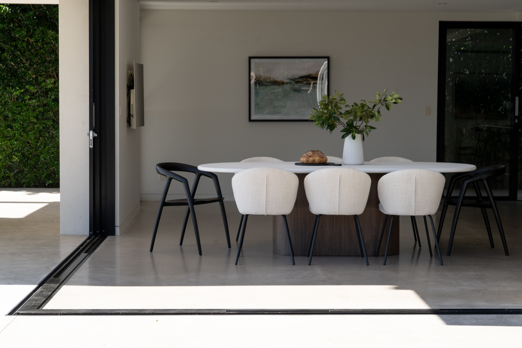 Anders Dining Chair - Natural Upholstery with Black Legs - Image 18