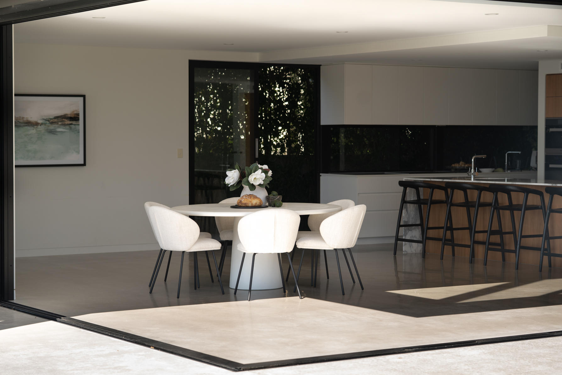 Anders Dining Chair - Natural Upholstery with Black Legs - Image 24