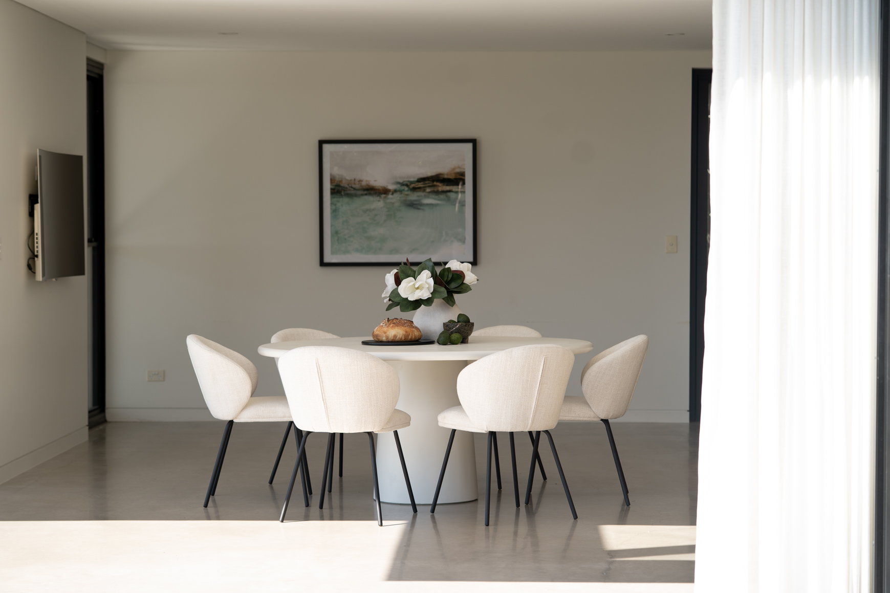 Anders Dining Chair - Natural Upholstery with Black Legs - Image 25